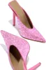 Azilis Embellished High Heel Mules - Pink sold by Miss Lola