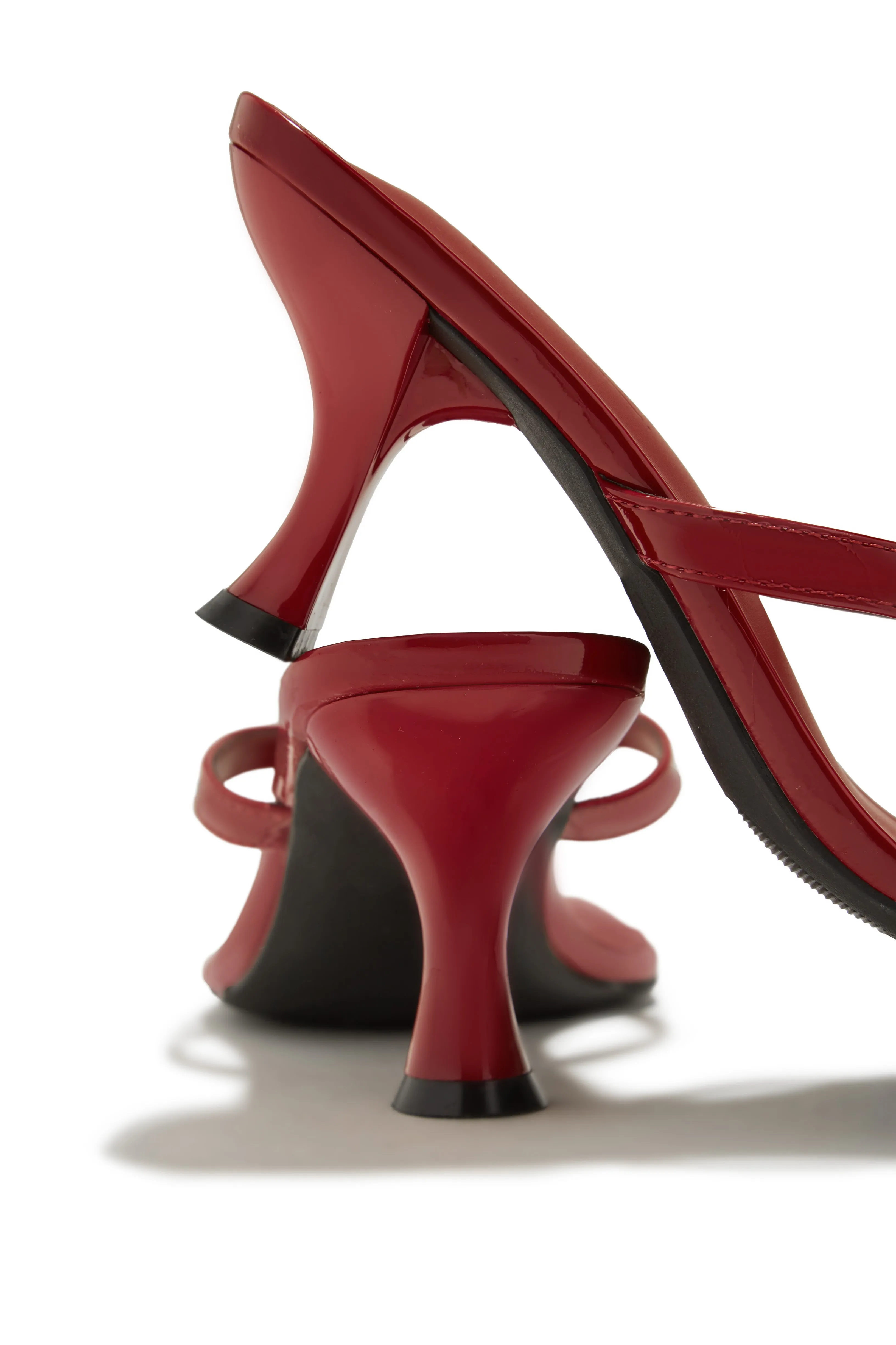 Karley Mid Heel Mules - Cherry sold by Miss Lola product image thumbnail 4