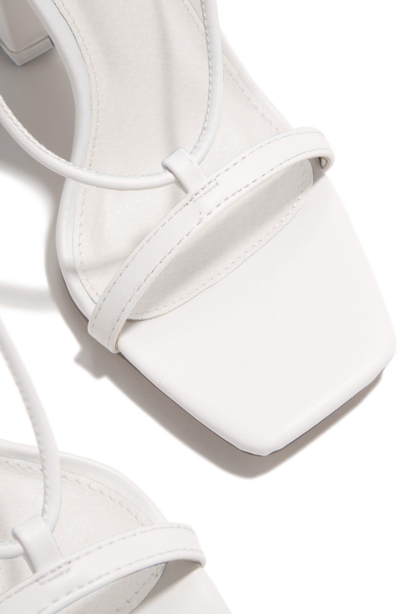 Evonne Lace Up Block Heels - White sold by Miss Lola product image thumbnail 2