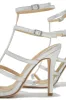 Luxury Essentials Caged Strap High Heels - Silver sold by Miss Lola