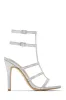 Luxury Essentials Caged Strap High Heels - Silver sold by Miss Lola