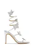 Fantasy Embellished Around The Ankle Coil Heels - Silver sold by Miss Lola