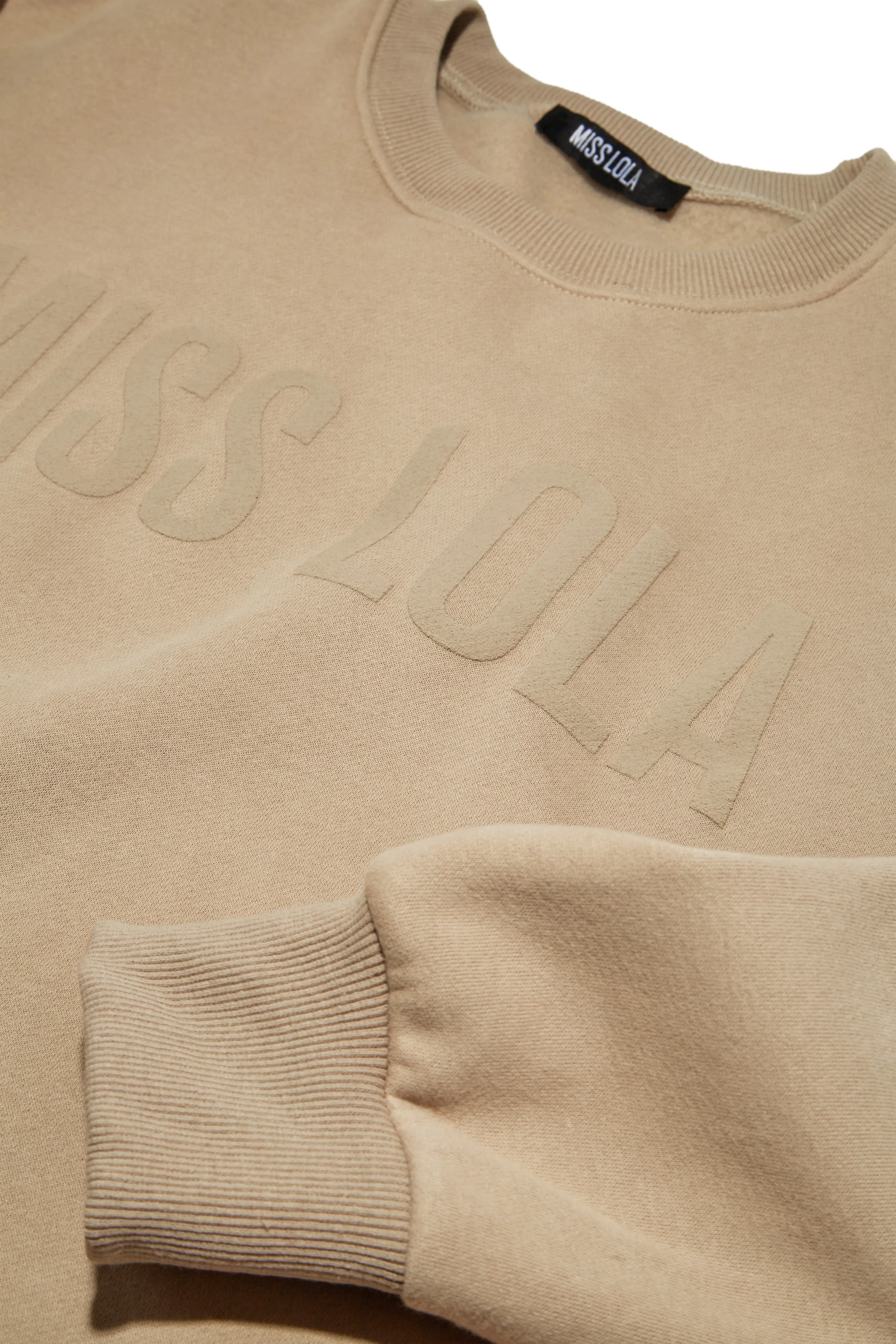 Miss Lola Exclusive Crewneck Sweater - Taupe sold by Miss Lola product image thumbnail 2