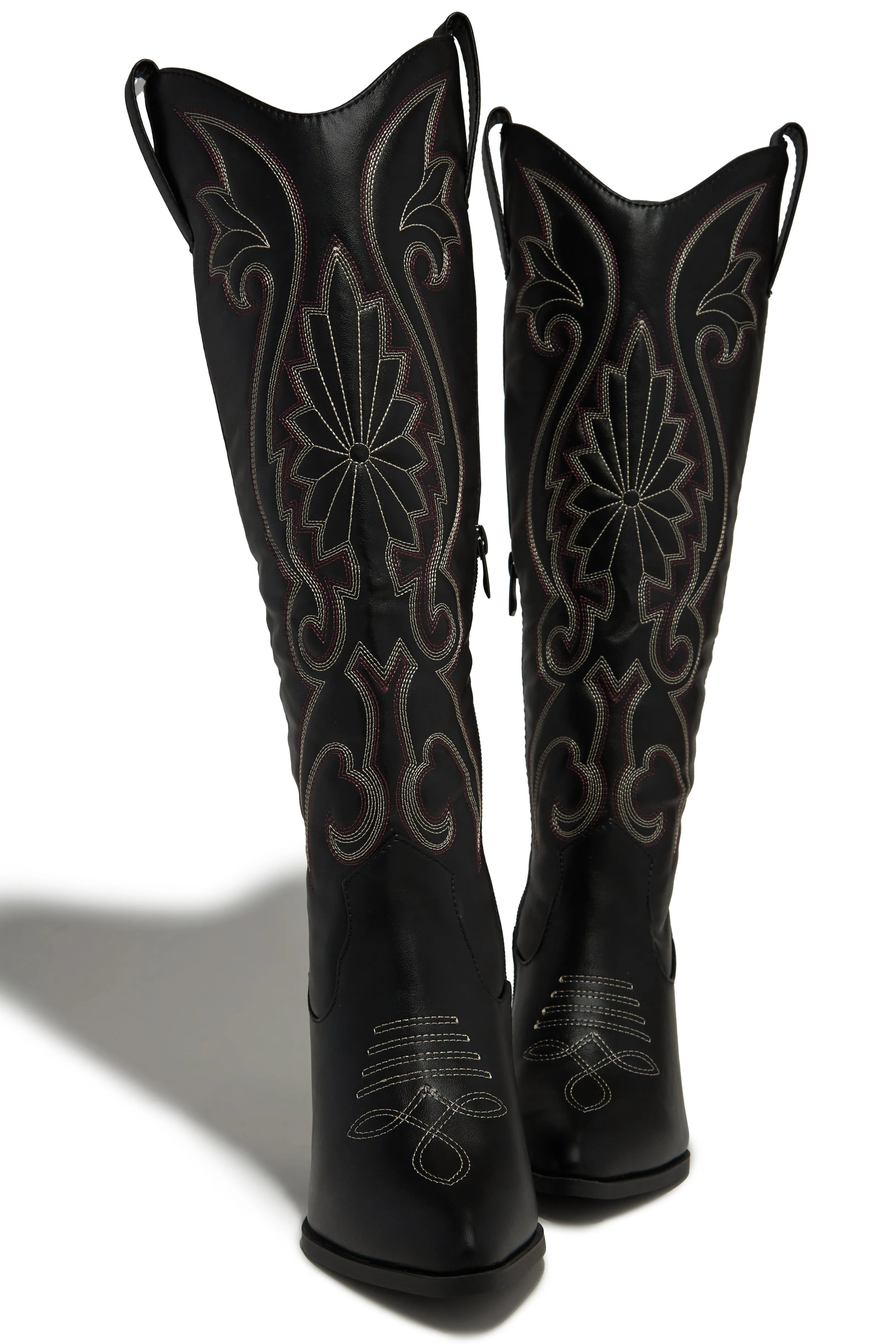 Jordyn Cowgirl Boots - Black sold by Miss Lola product image thumbnail 4