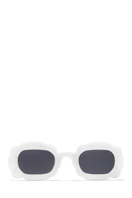 Pure Honey Unique Standout Frame Sunglasses - White sold by Miss Lola