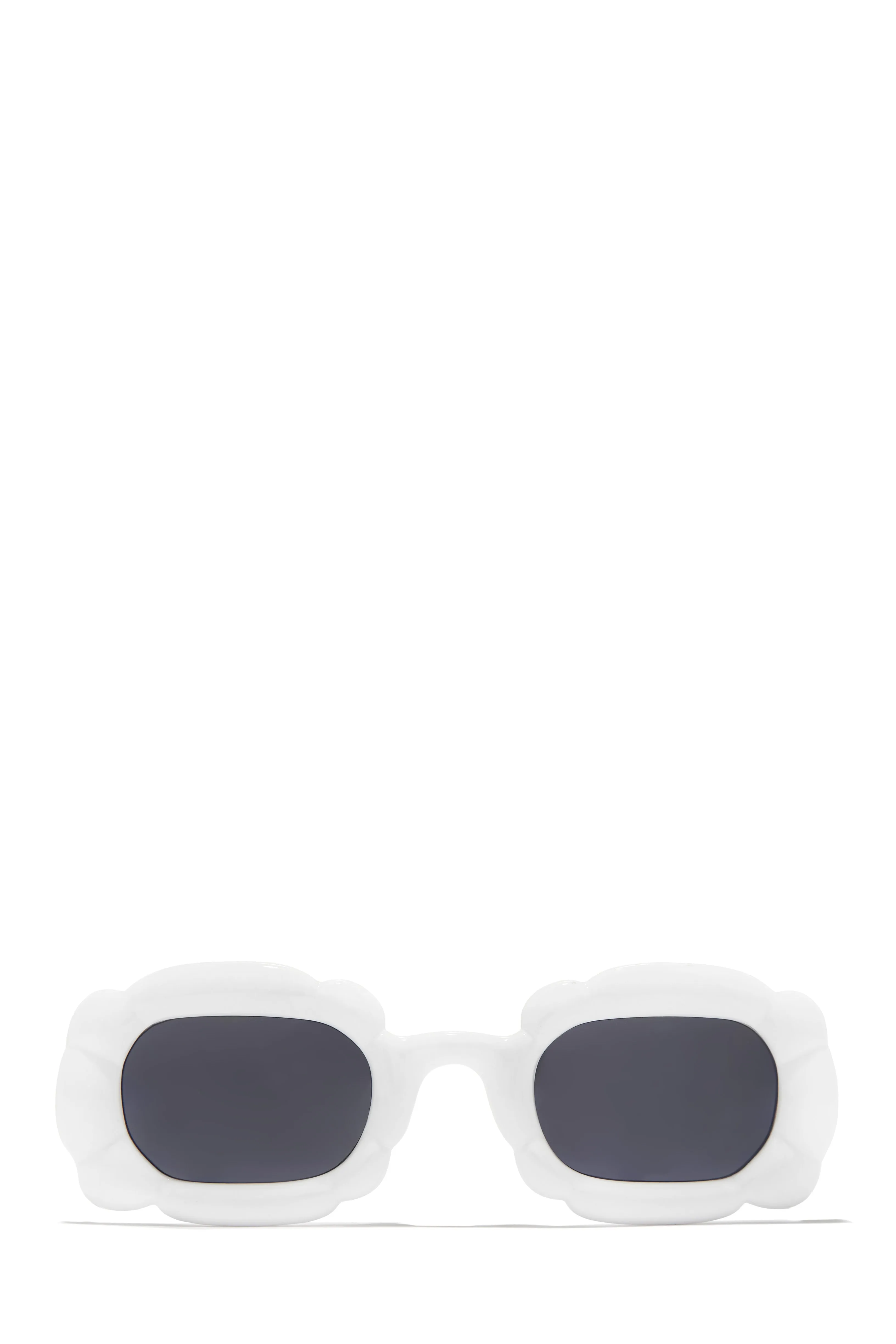 Pure Honey Unique Standout Frame Sunglasses - White sold by Miss Lola