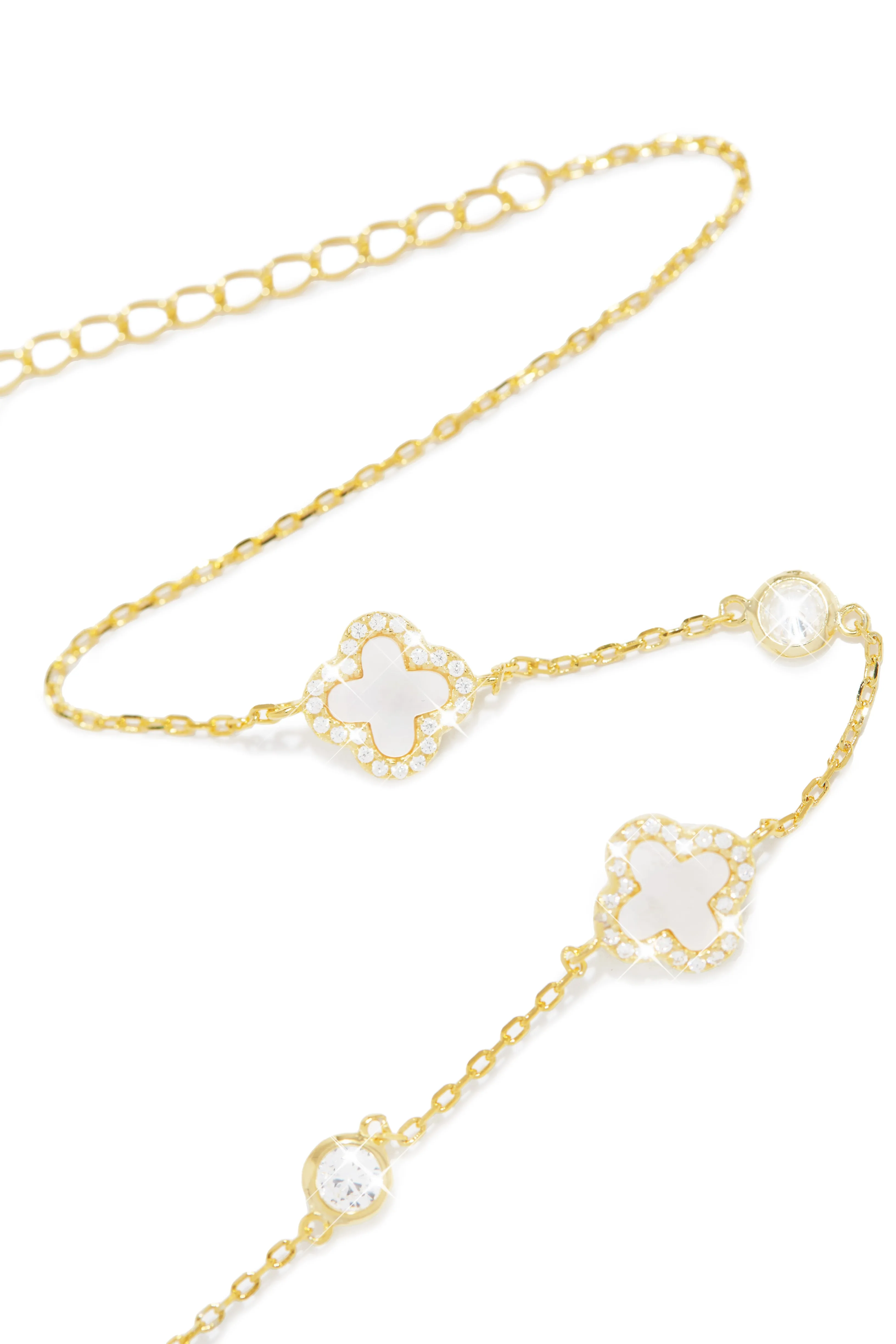 Golden Paradise Sterling Silver Clover Necklace - Gold sold by Miss Lola product image thumbnail 4