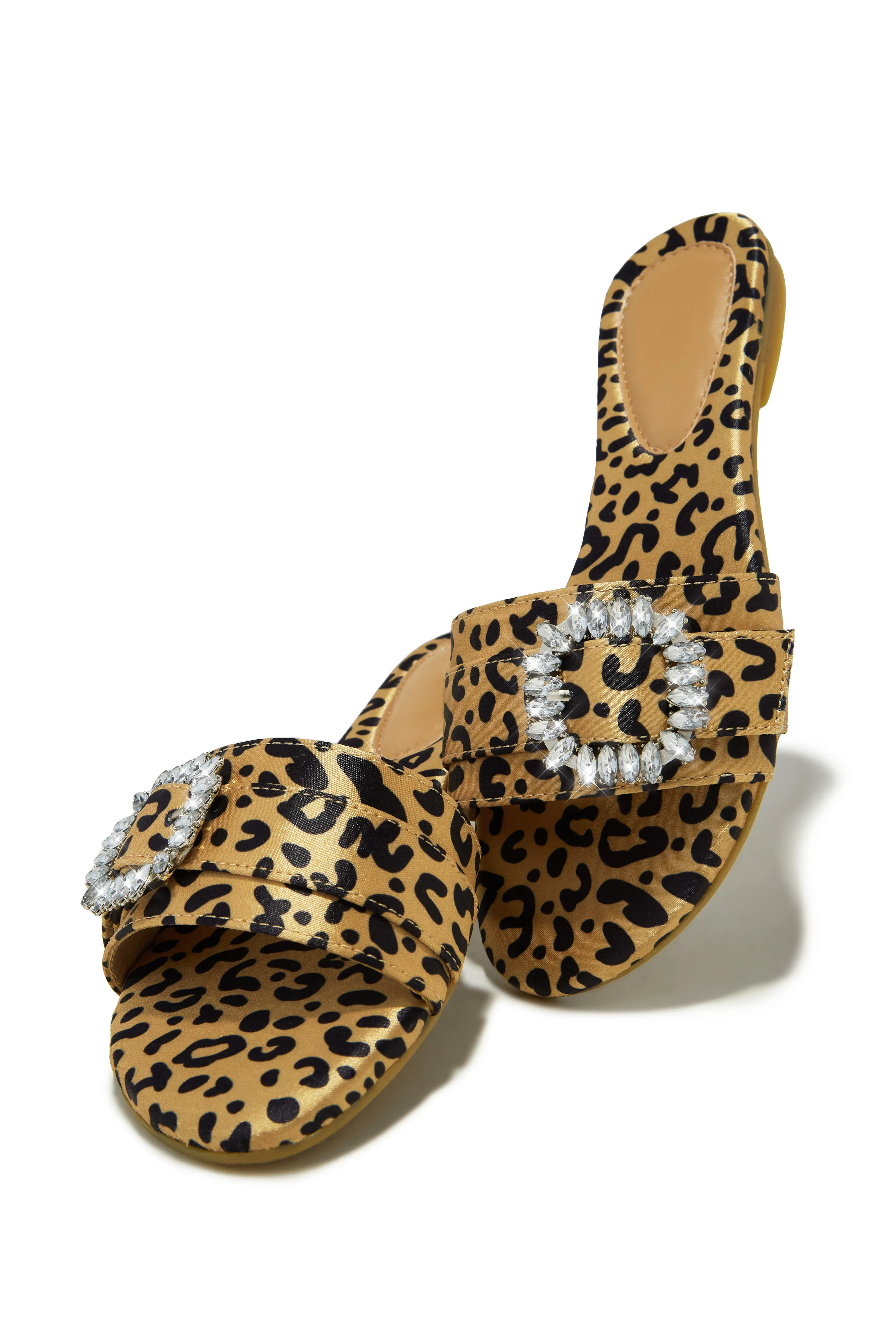 Shai Embellished Slip On Sandals - Leopard sold by Miss Lola product image thumbnail 4