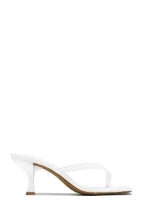 Karley Mid Heel Mules - White sold by Miss Lola