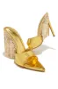 Atelier Dangle Embellished High Heel Mules - Gold sold by Miss Lola