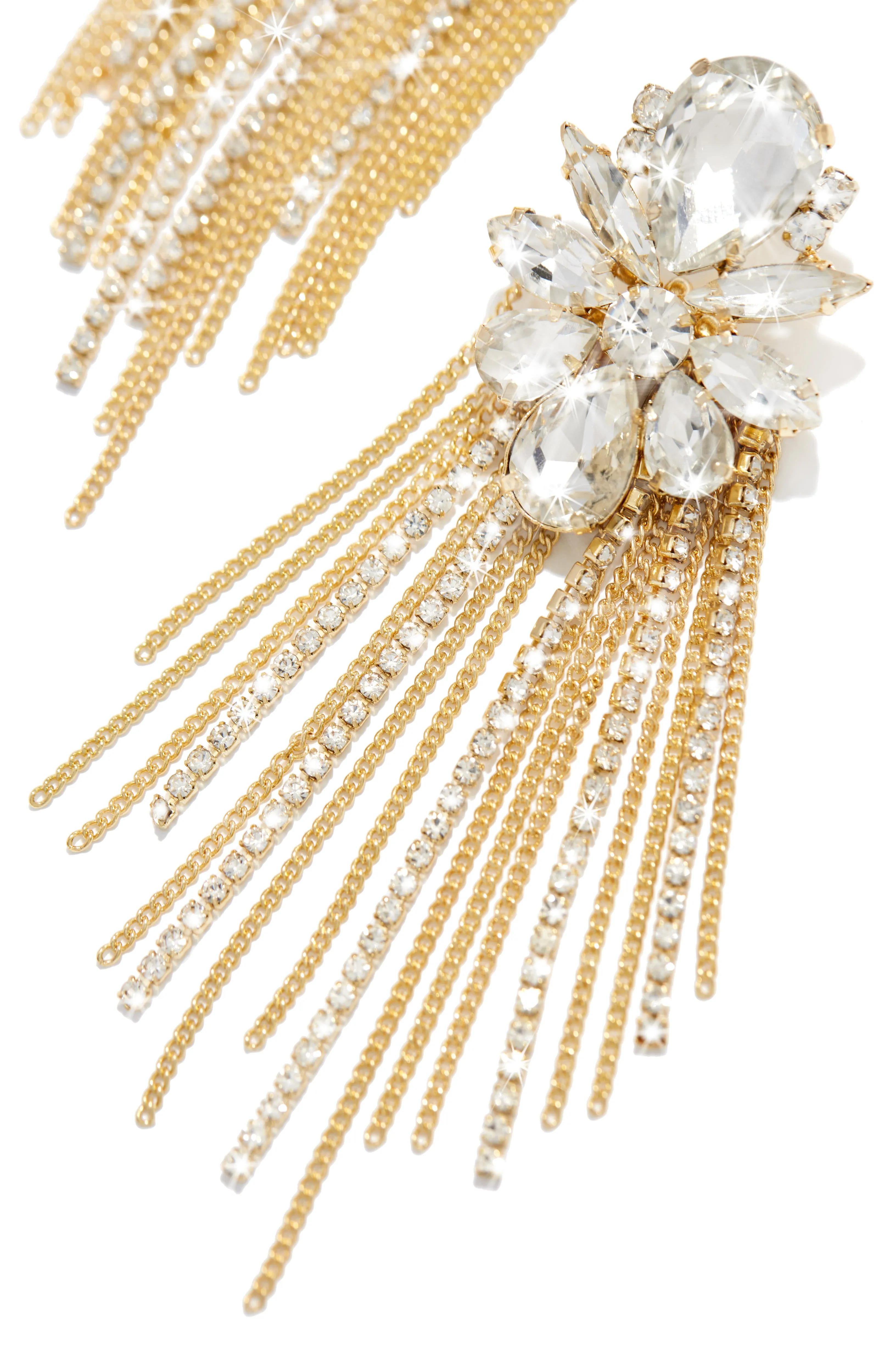 Upper Class Embellished Tassel Earring - Gold sold by Miss Lola product image thumbnail 2