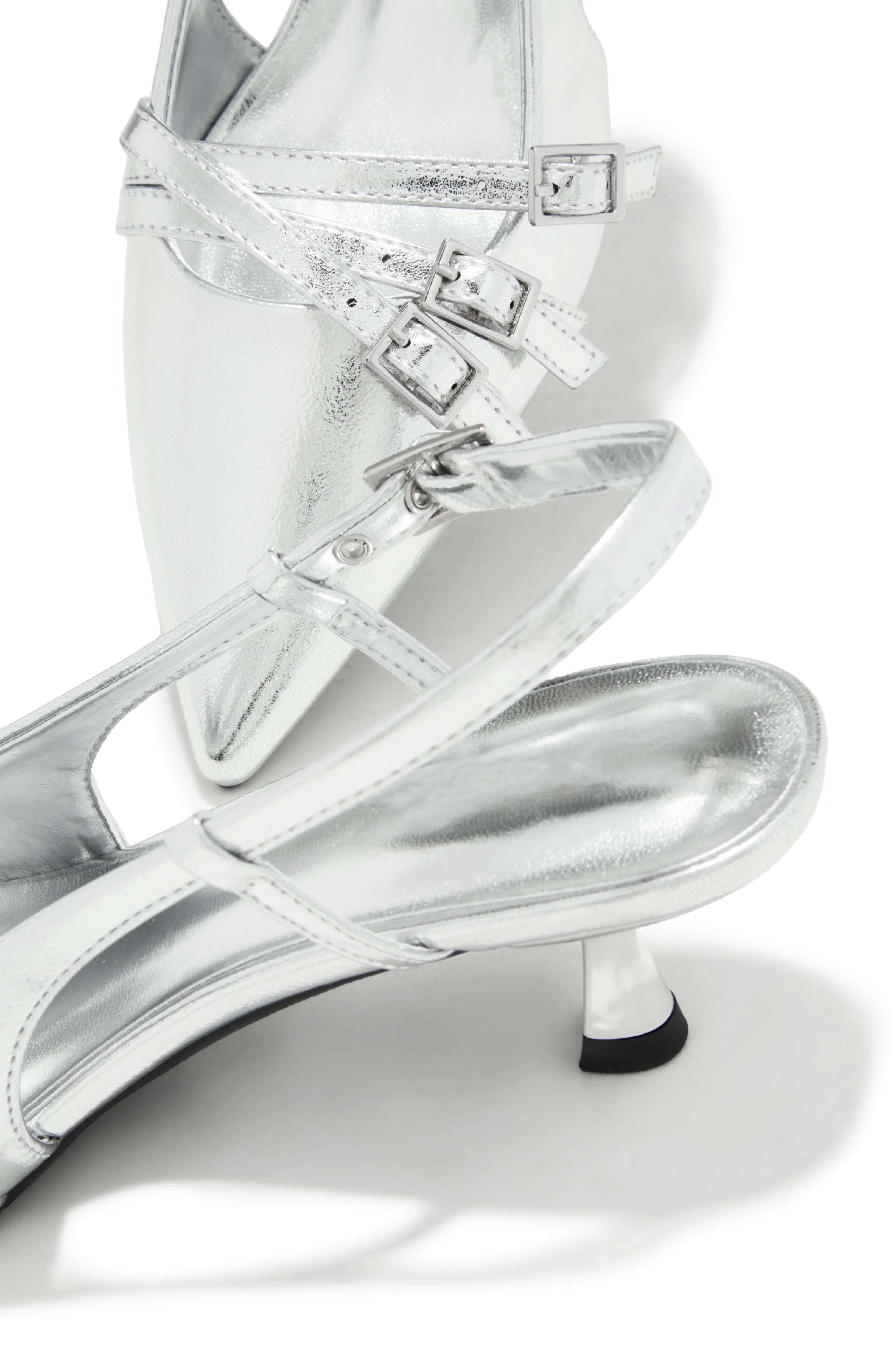 Stassia Kitten Heels - Silver sold by Miss Lola product image thumbnail 4