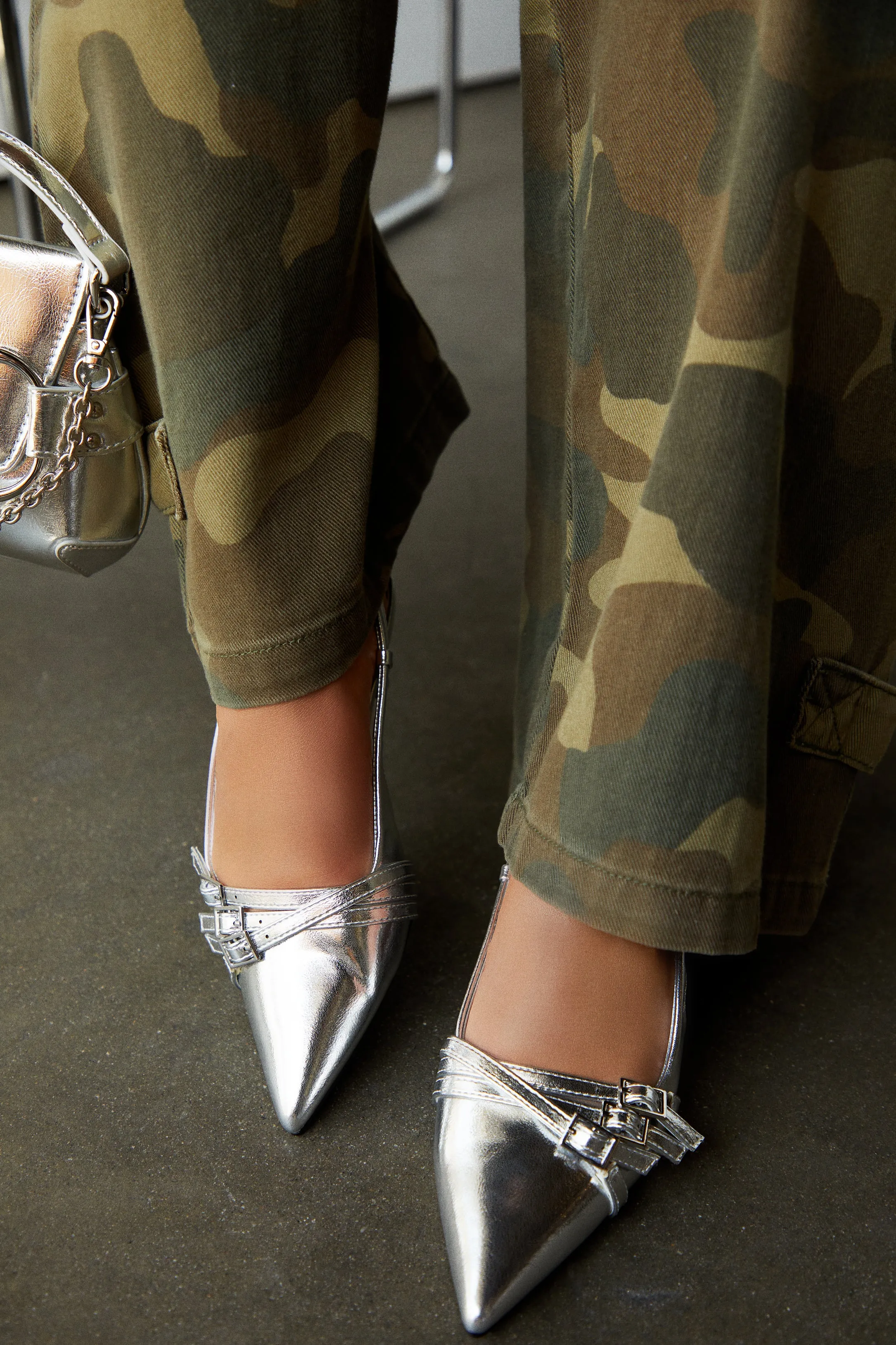 Stassia Kitten Heels - Silver sold by Miss Lola product image thumbnail 3