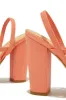 Emerie Slingback Block High Heels - Coral sold by Miss Lola