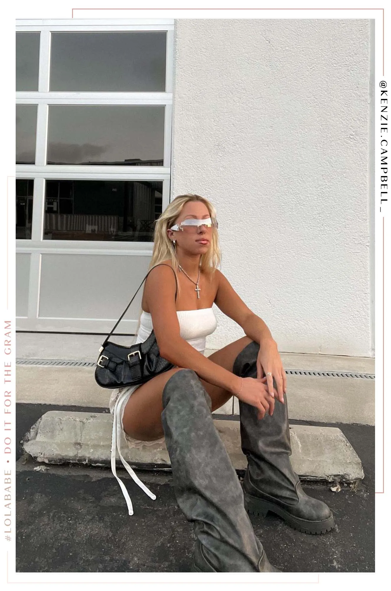 Emara Baggy Knee High Boots - Grey sold by Miss Lola product image thumbnail 2