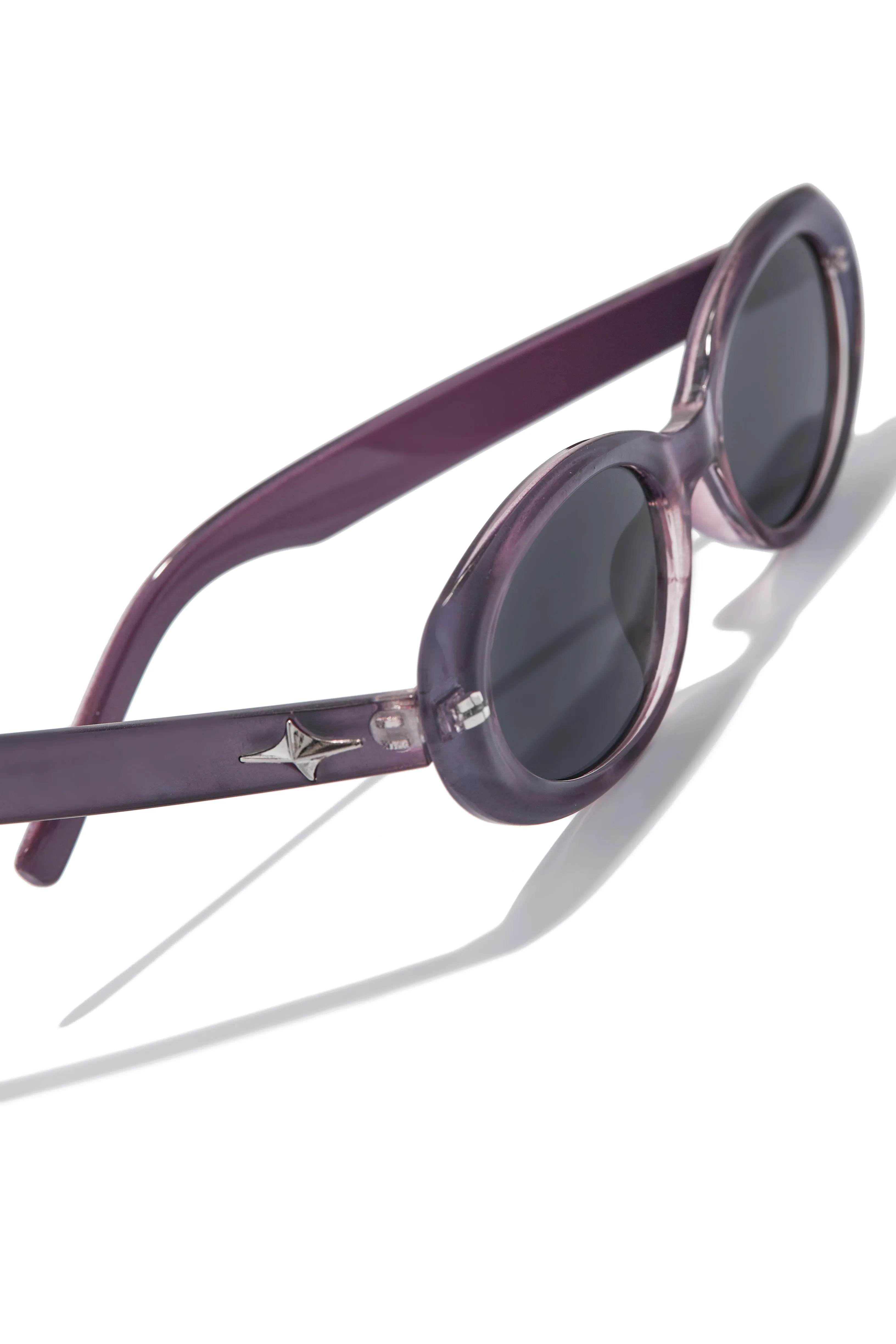 Skyline Views Oval Shaped Sunglasses - Purple sold by Miss Lola product image thumbnail 2