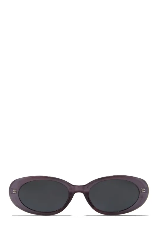Skyline Views Oval Shaped Sunglasses - Purple sold by Miss Lola