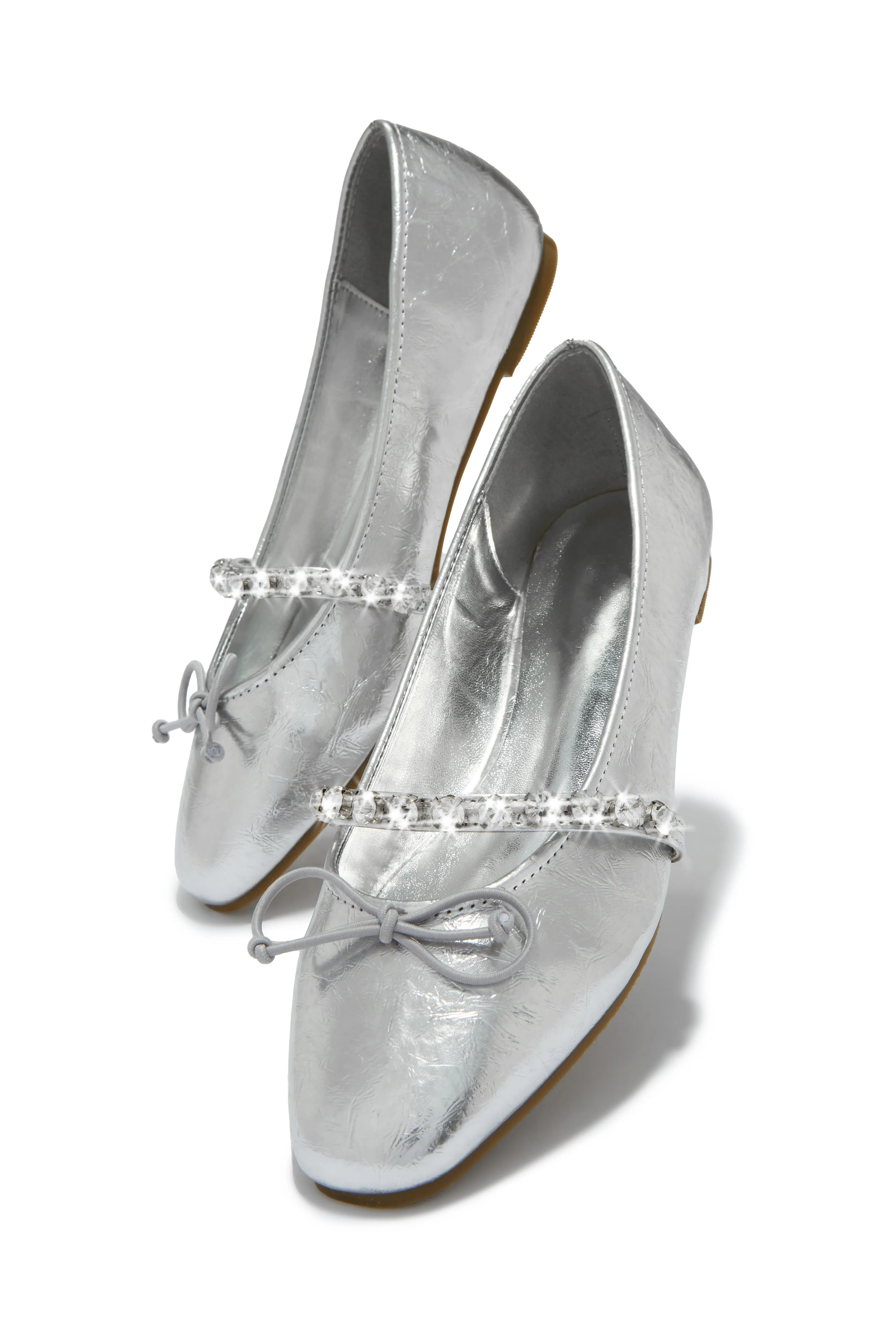 Ballet Core Embellished Flats - Silver sold by Miss Lola product image thumbnail 5