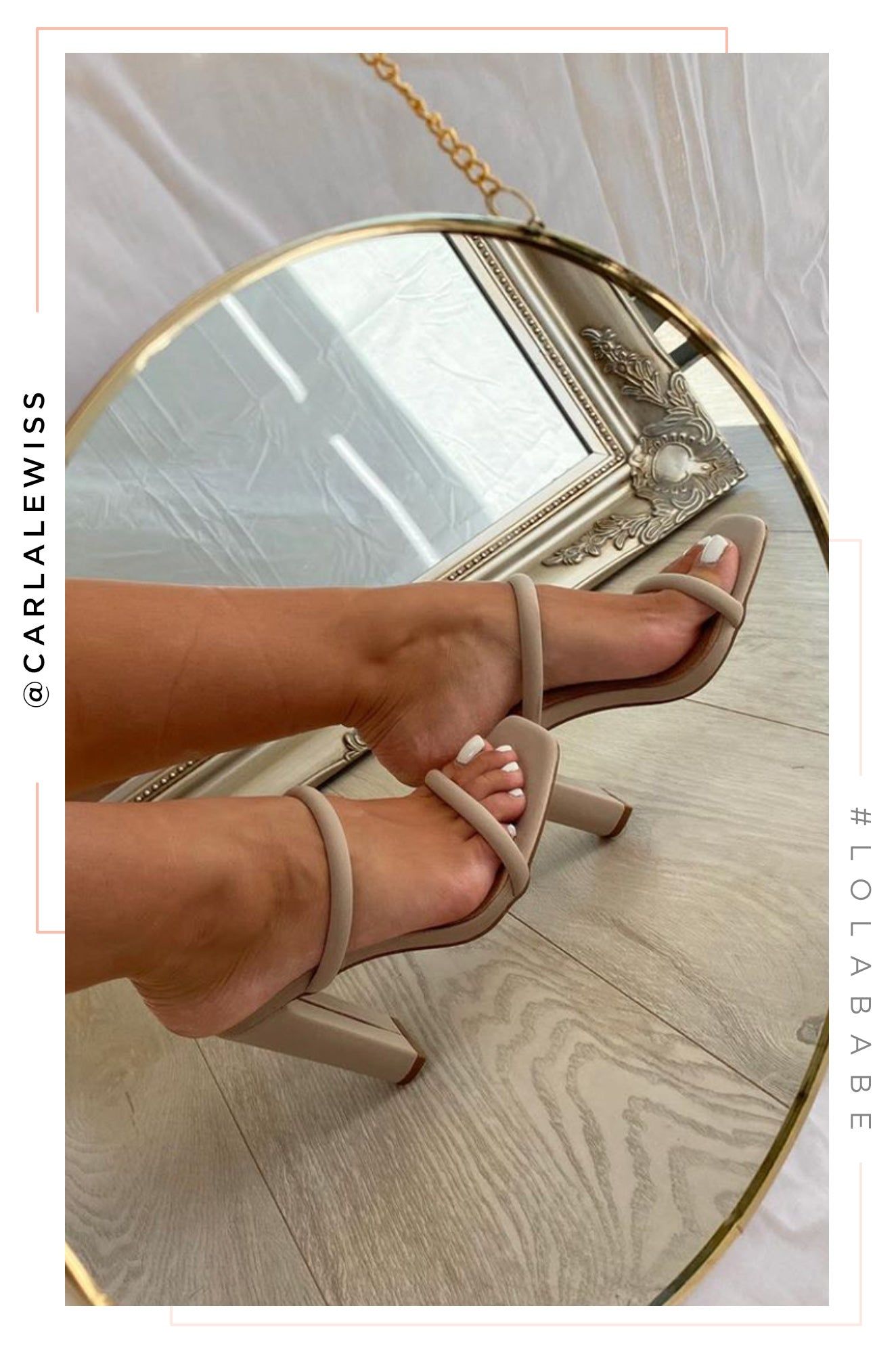 Her Desire Block High Heel Mules - Nude sold by Miss Lola product image thumbnail 3