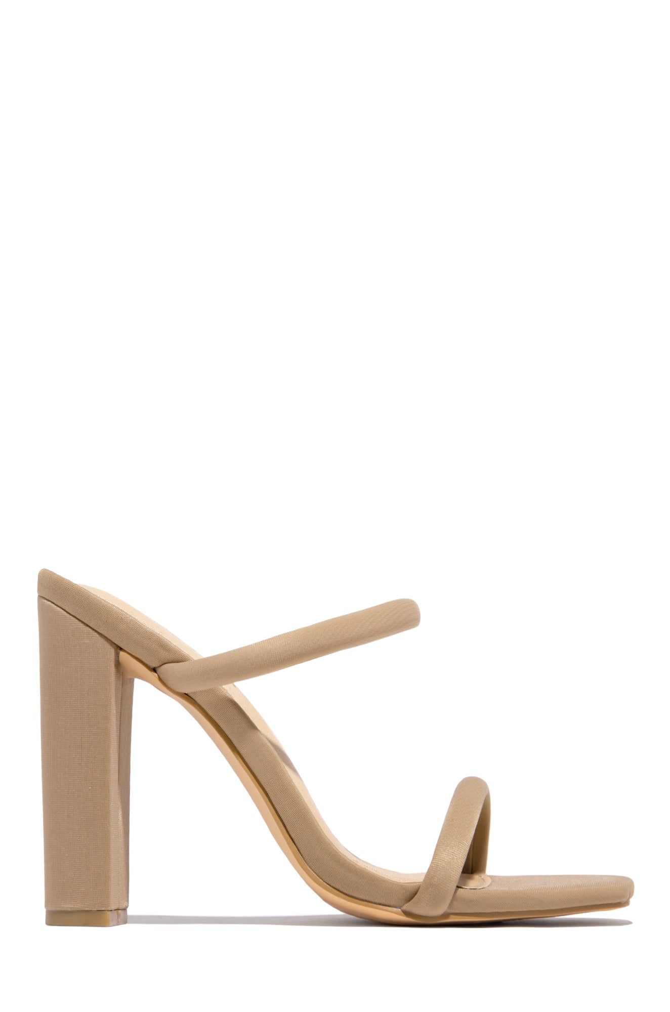 Her Desire Block High Heel Mules - Nude sold by Miss Lola product image thumbnail 2