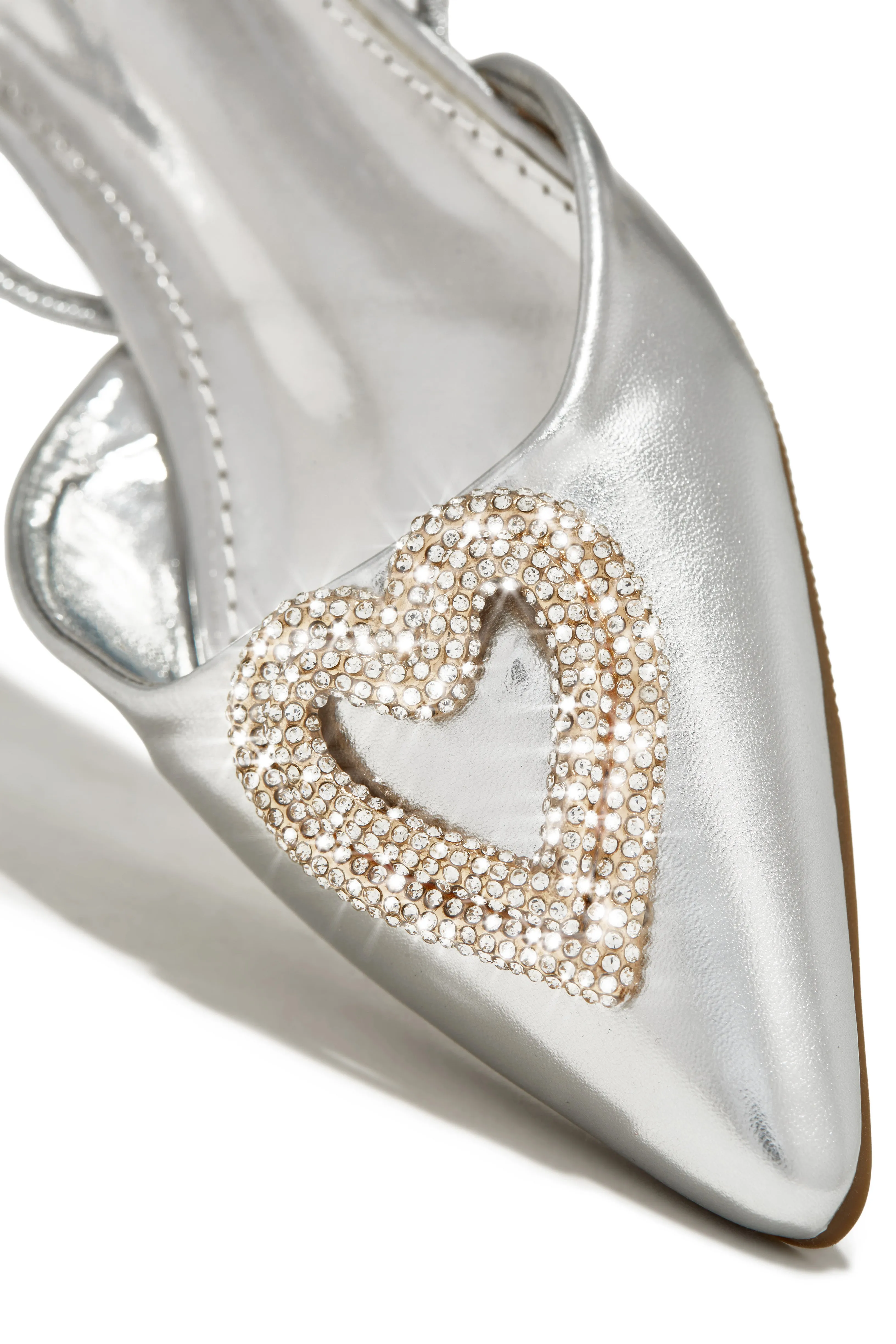 All Love Embellished Sling Back Flat - Silver sold by Miss Lola product image thumbnail 4