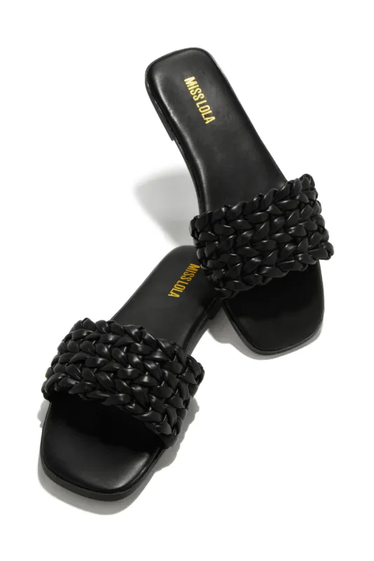 Tulum Sun Slip On Sandals - Black sold by Miss Lola