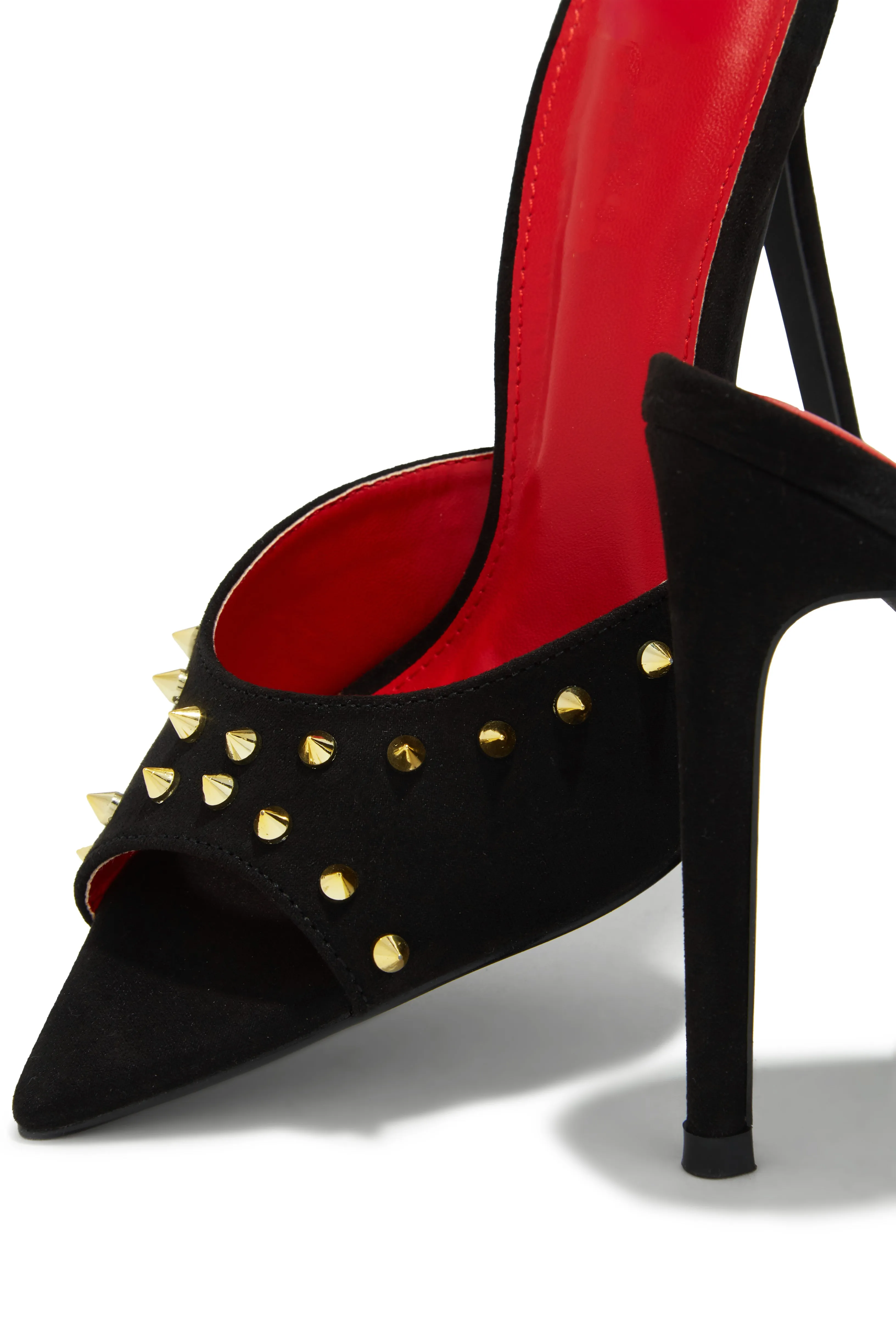 Collette Studded High Heel Mules - Black sold by Miss Lola product image thumbnail 3