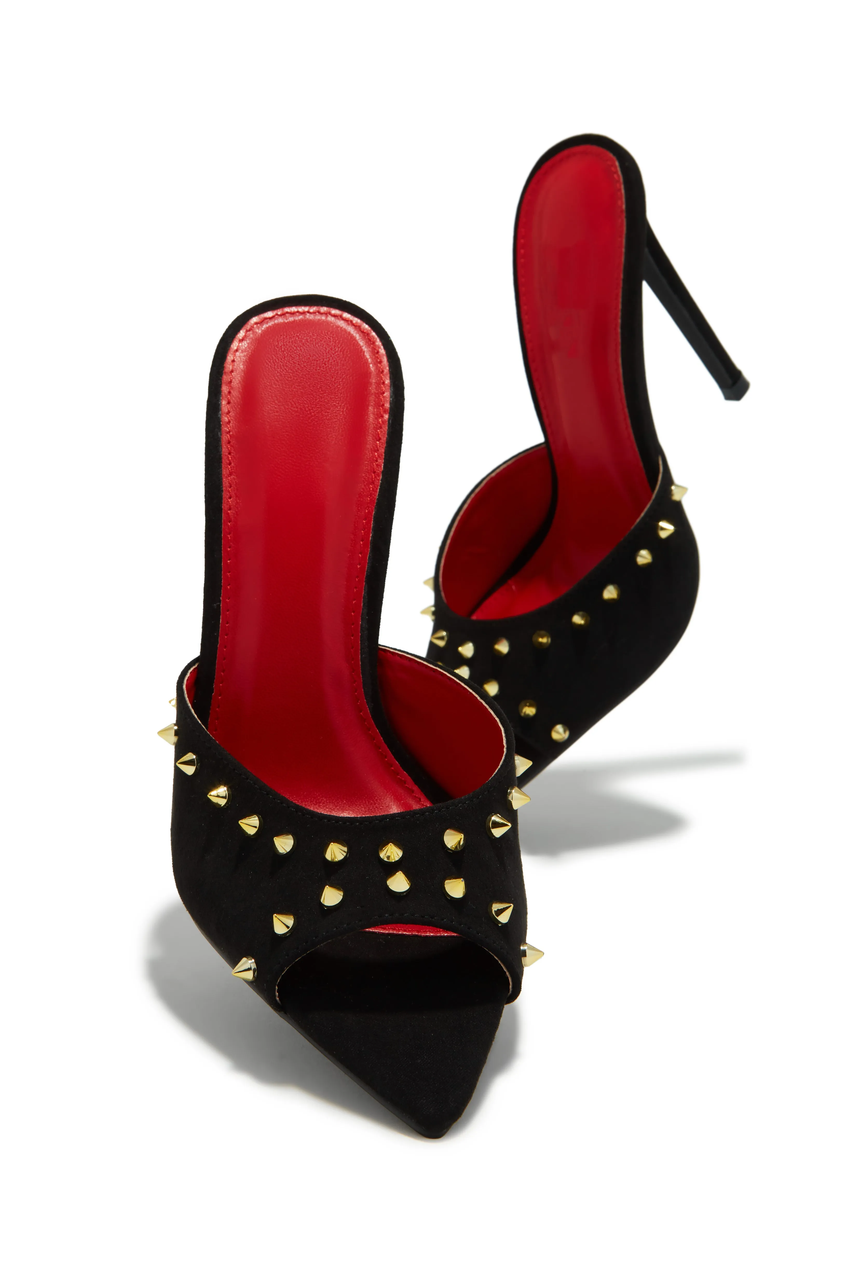 Collette Studded High Heel Mules - Black sold by Miss Lola product image thumbnail 2