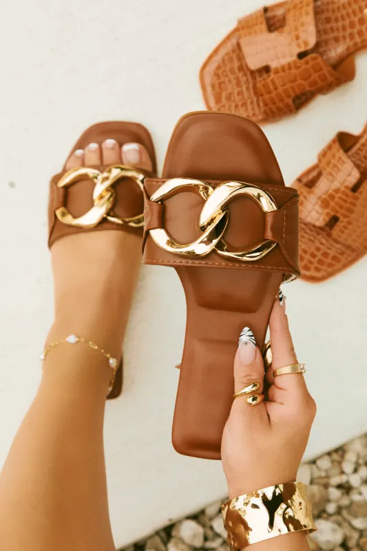 Hot Weekend Slip On Sandals - Tan sold by Miss Lola