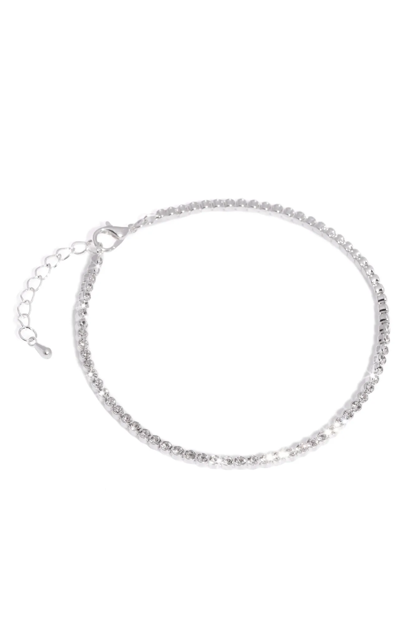 Beverly Round Stone Embellished Anklet - Silver sold by Miss Lola product image thumbnail 3