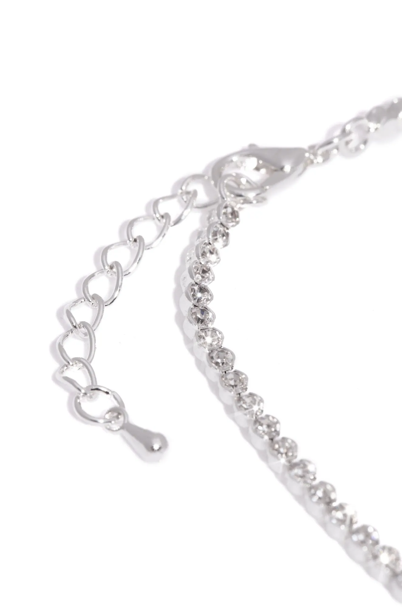 Beverly Round Stone Embellished Anklet - Silver sold by Miss Lola product image thumbnail 4