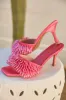 Paradiso Beaded Mid Heel Mules - Pink sold by Miss Lola