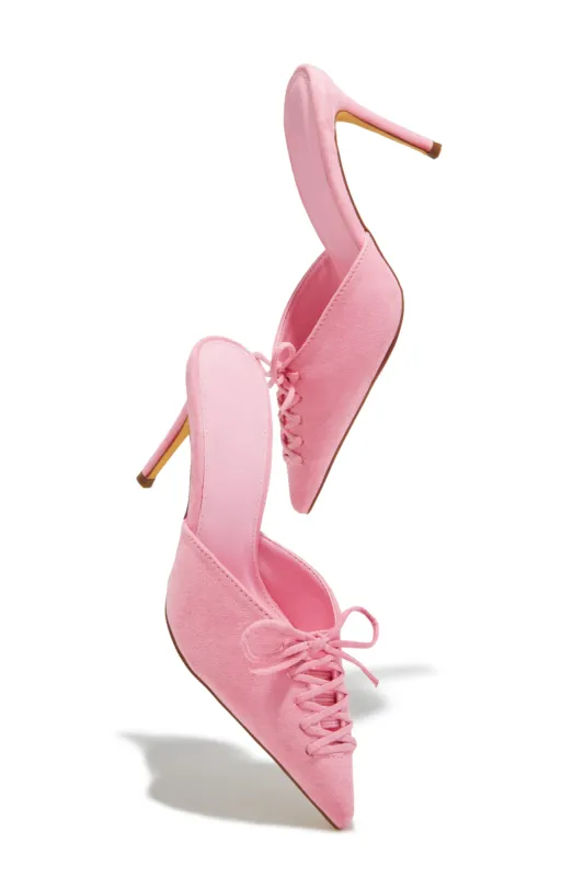 Lina Pump Heel Mules - Pink sold by Miss Lola