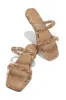 Island Breeze Embellished Slip On Sandals - Rose Gold sold by Miss Lola