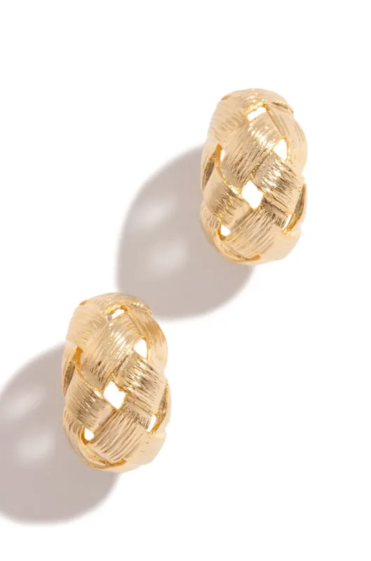 Lyra Woven Hoop Earring - Gold sold by Miss Lola