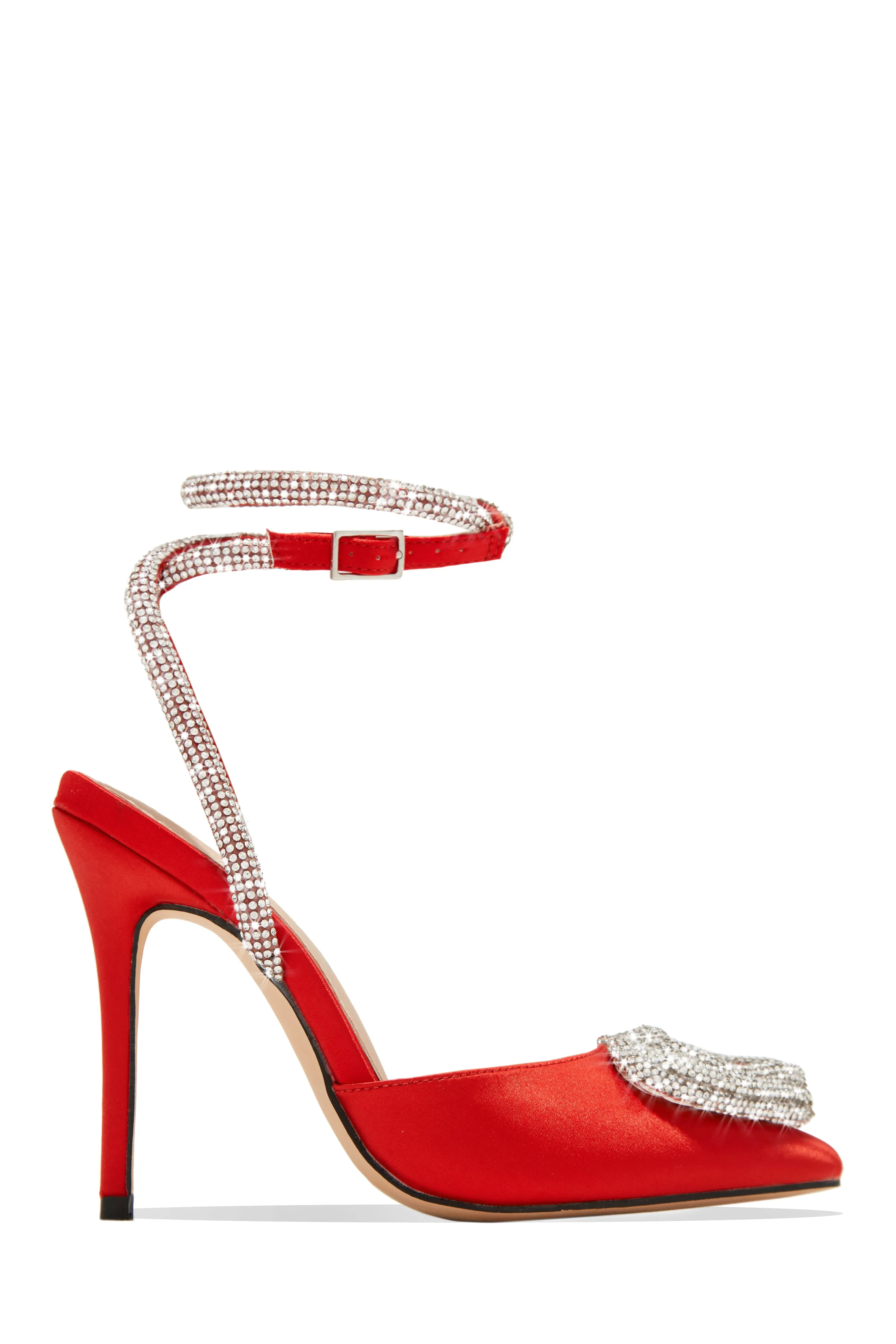 Love Language Embellished Heart Heel Pumps - Red sold by Miss Lola product image thumbnail 5