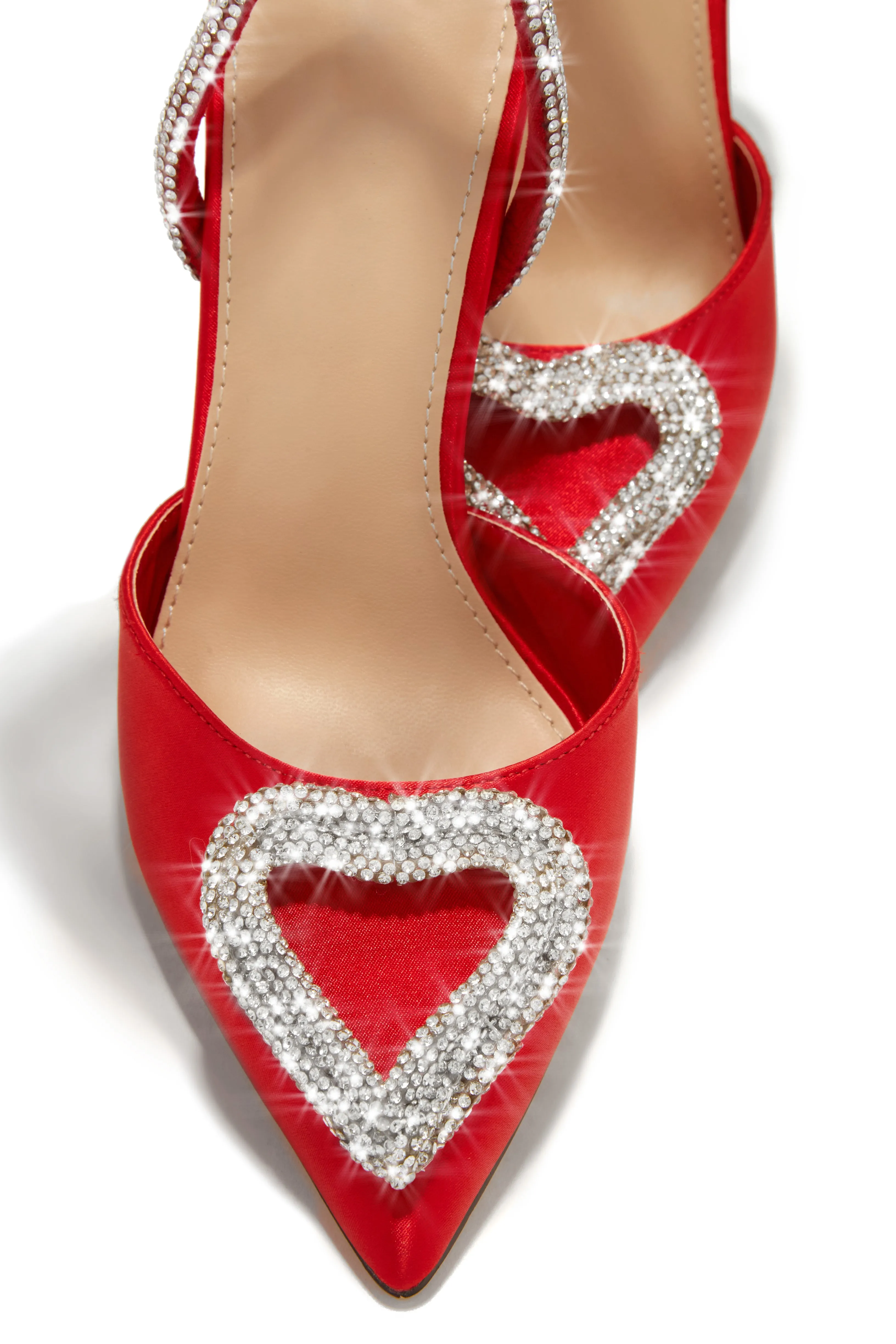 Love Language Embellished Heart Heel Pumps - Red sold by Miss Lola product image thumbnail 2