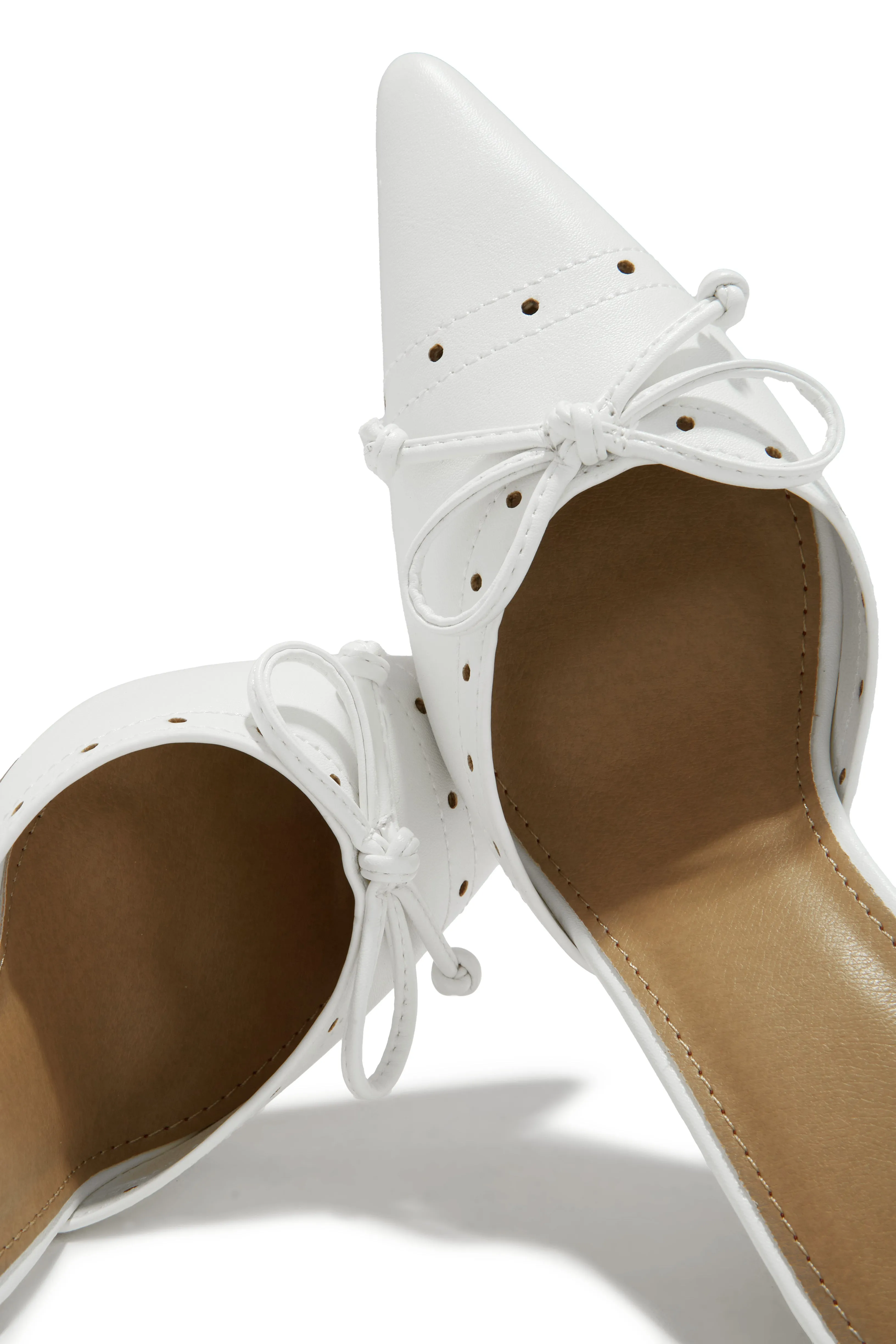 Coraima Mule Heel Pumps - White sold by Miss Lola product image thumbnail 5