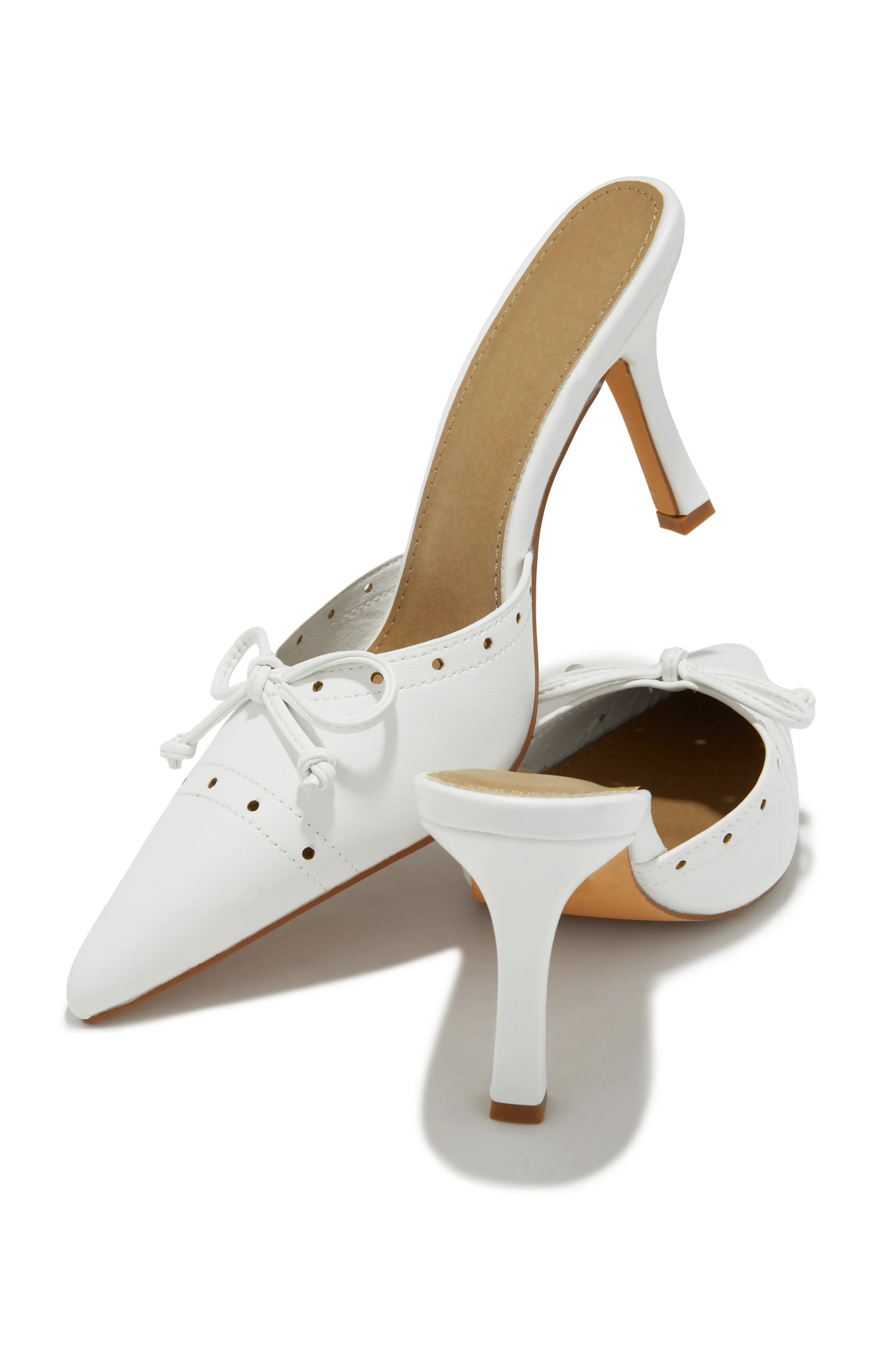 Coraima Mule Heel Pumps - White sold by Miss Lola product image thumbnail 4