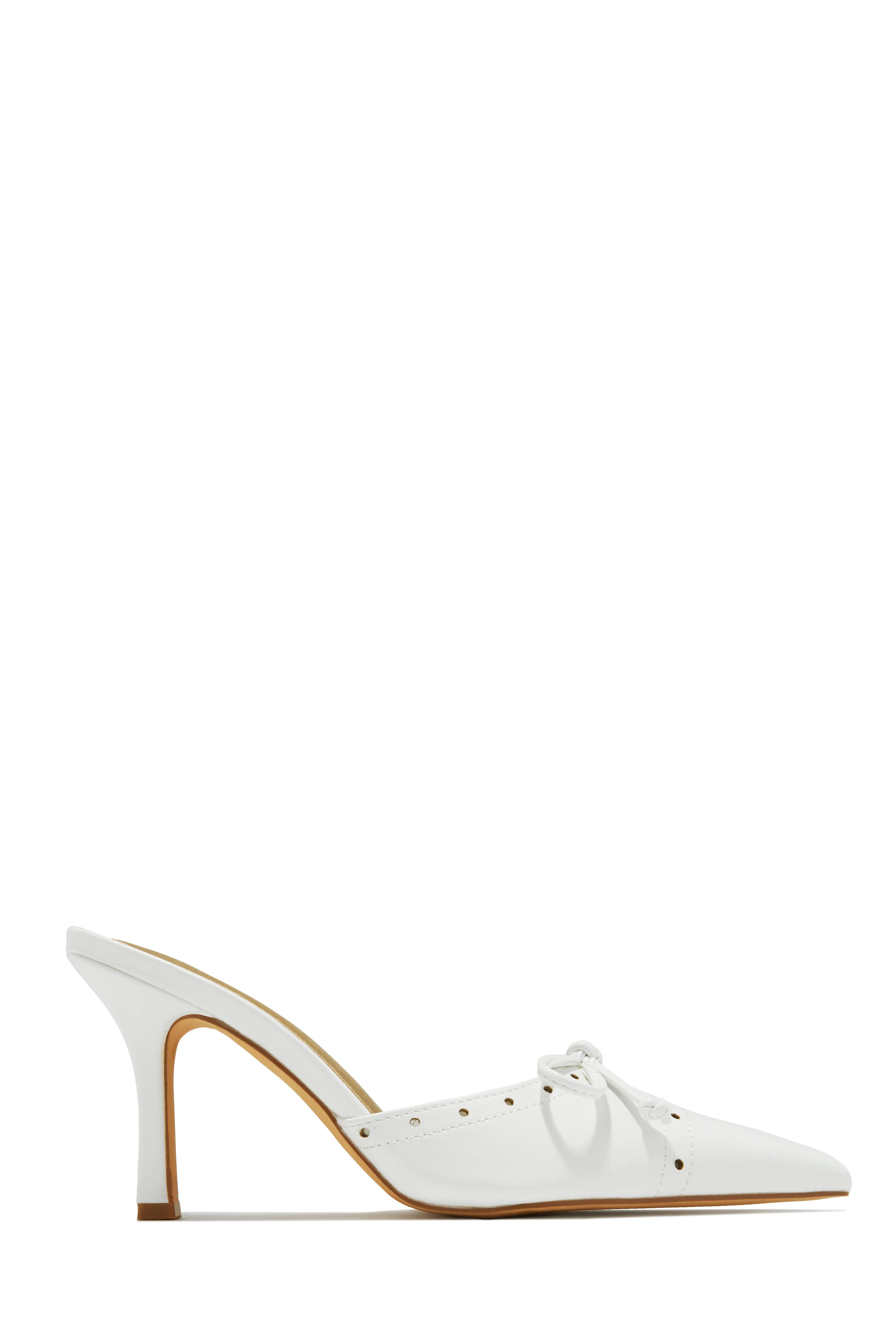 Coraima Mule Heel Pumps - White sold by Miss Lola product image thumbnail 3