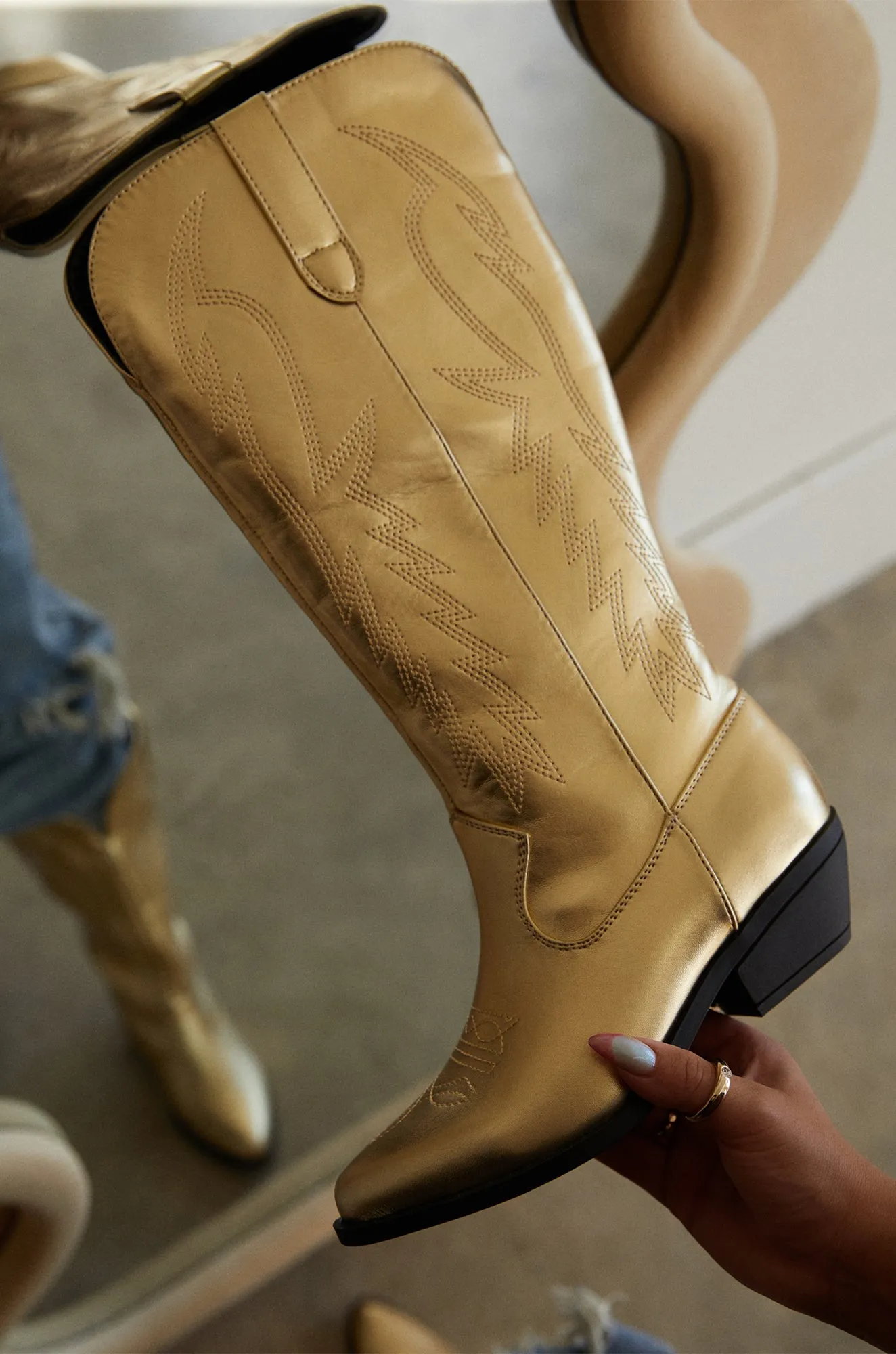 Millie Western Boots - Gold sold by Miss Lola product image thumbnail 4