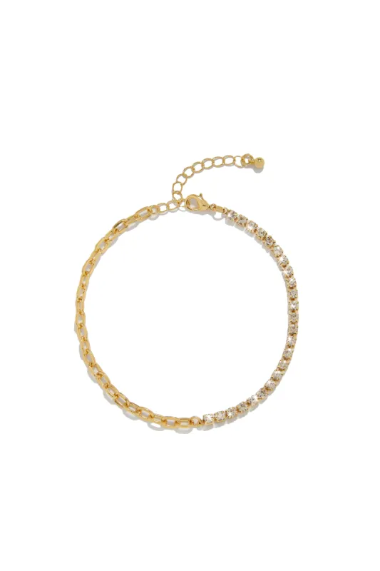 Kyree Embellished Anklet - Gold sold by Miss Lola