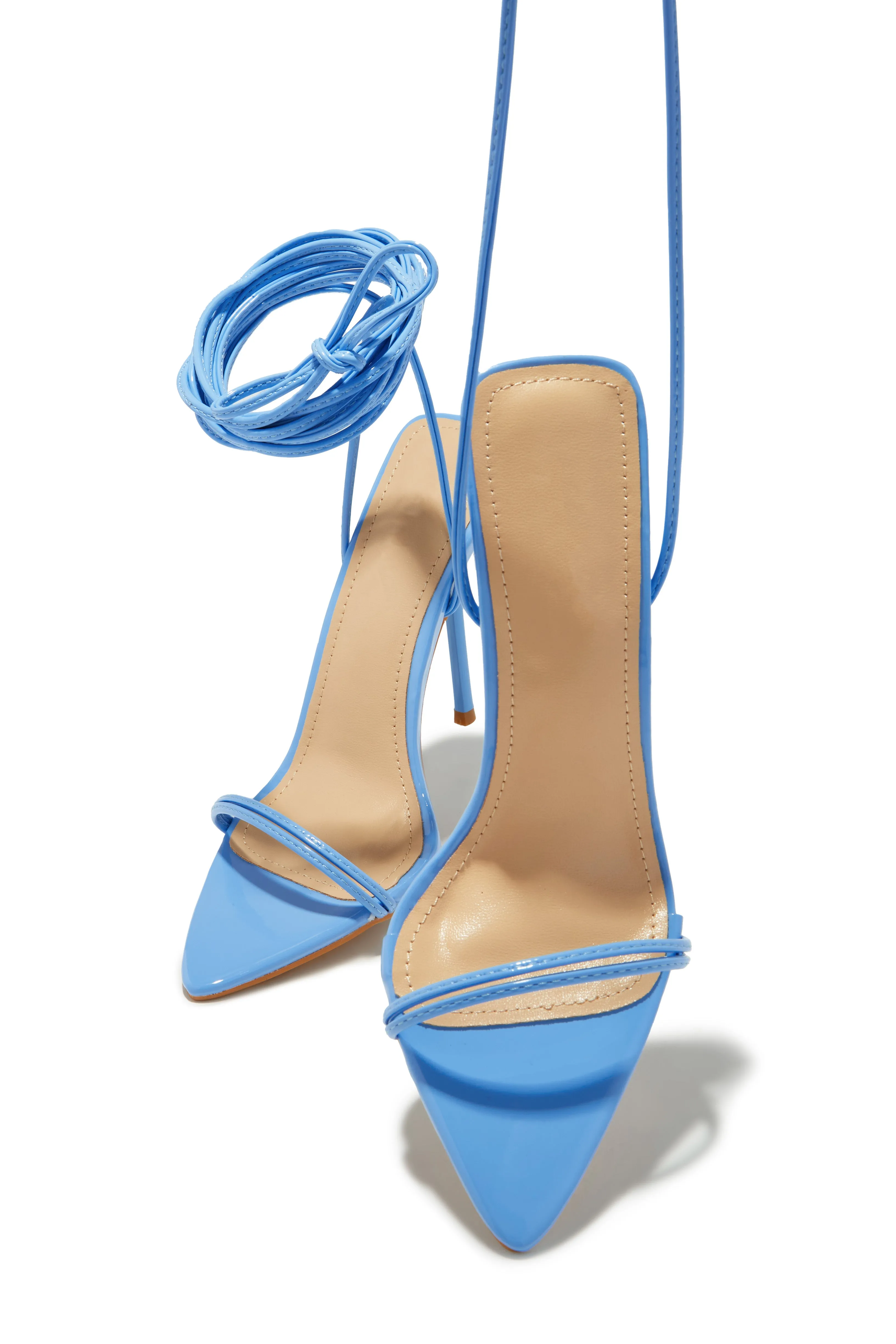 Zemira Lace Up High Heels - Blue sold by Miss Lola product image thumbnail 4