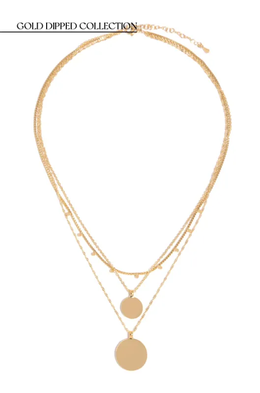 Malena Gold Dipped Layered Necklace - Gold sold by Miss Lola