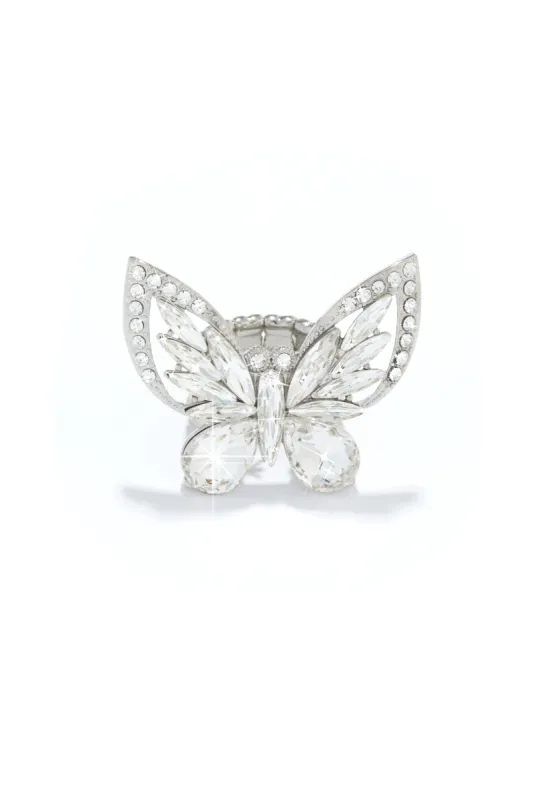 Your Fantasy Butterfly Elastic Ring - Silver sold by Miss Lola