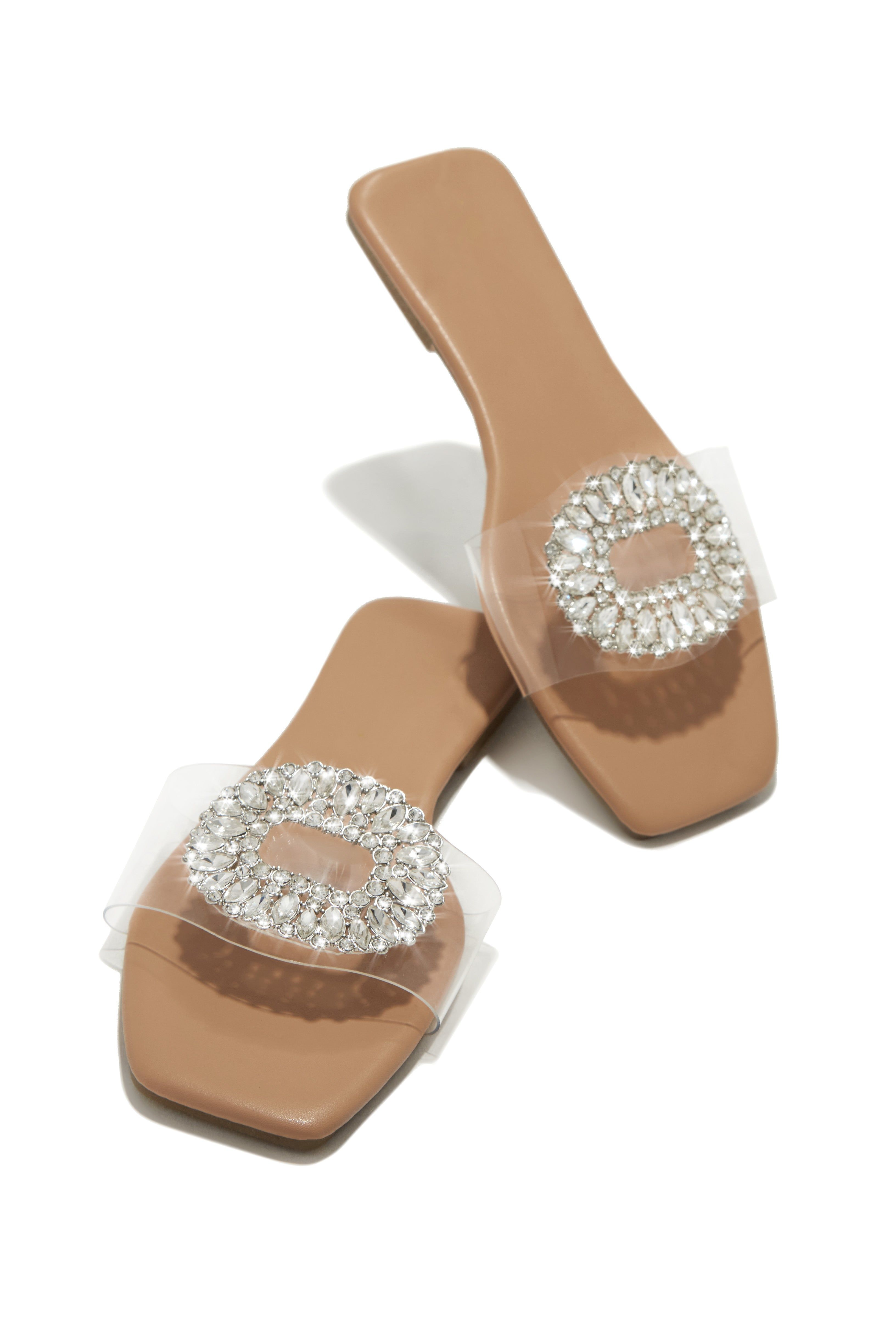 St. Barths Embellished Slip On Sandals - Clear sold by Miss Lola product image thumbnail 3