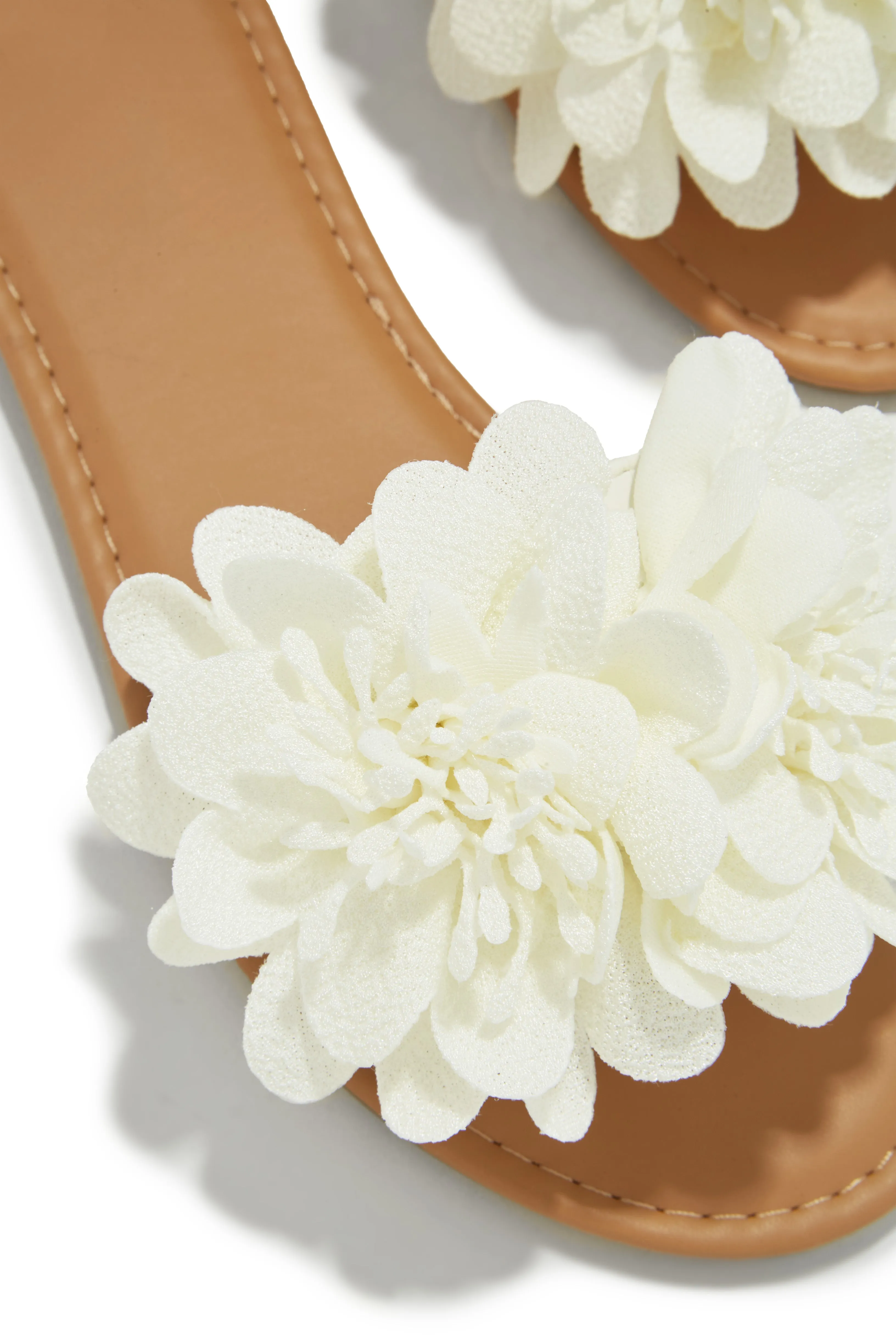 Analia Slip On Flower Sandals - White sold by Miss Lola product image thumbnail 3