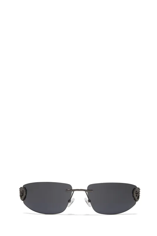 Summer Lover Rimless Sunglasses - Black sold by Miss Lola