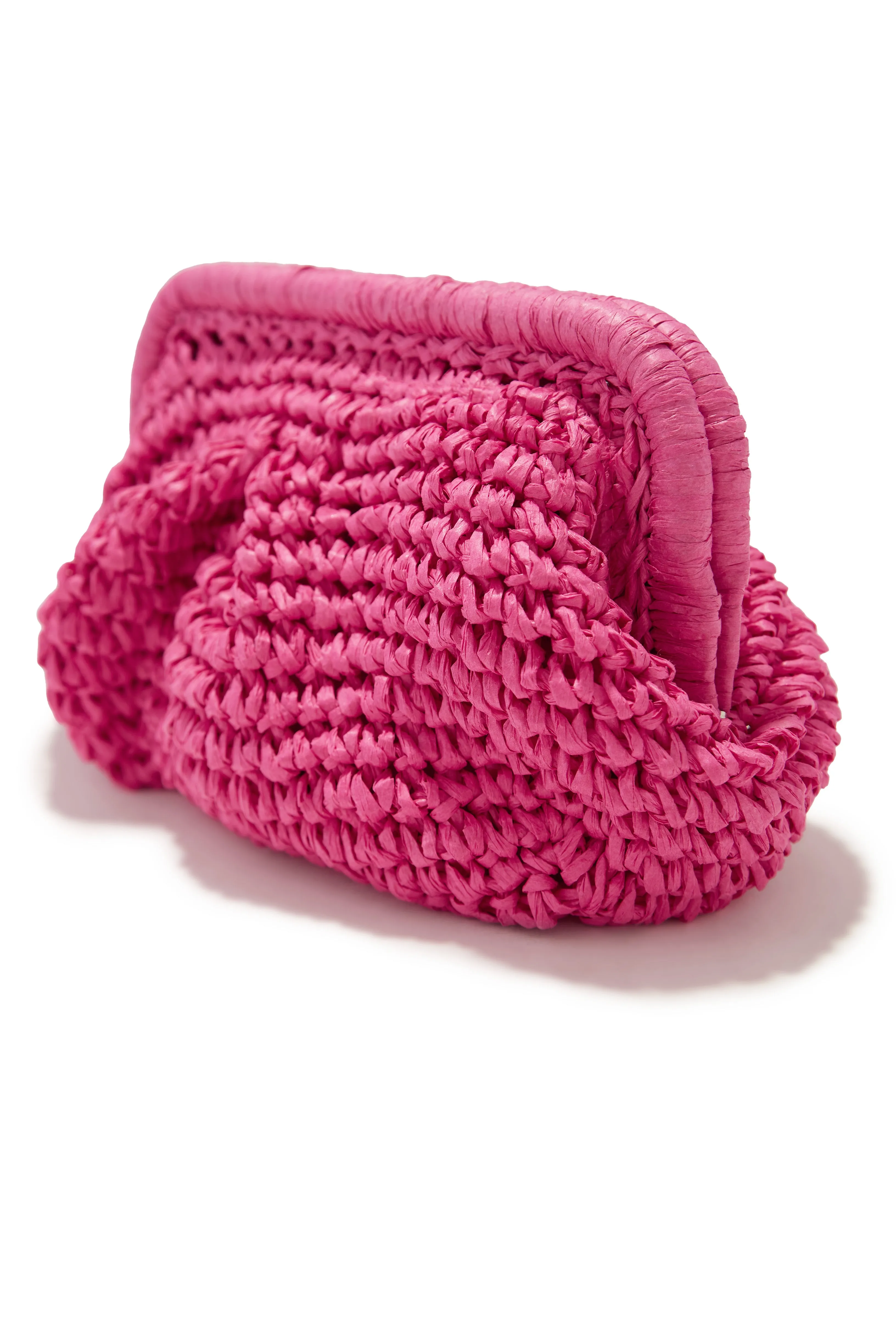 Sea You Soon Woven Straw Crossbody Handbag - Fuchsia sold by Miss Lola product image thumbnail 3