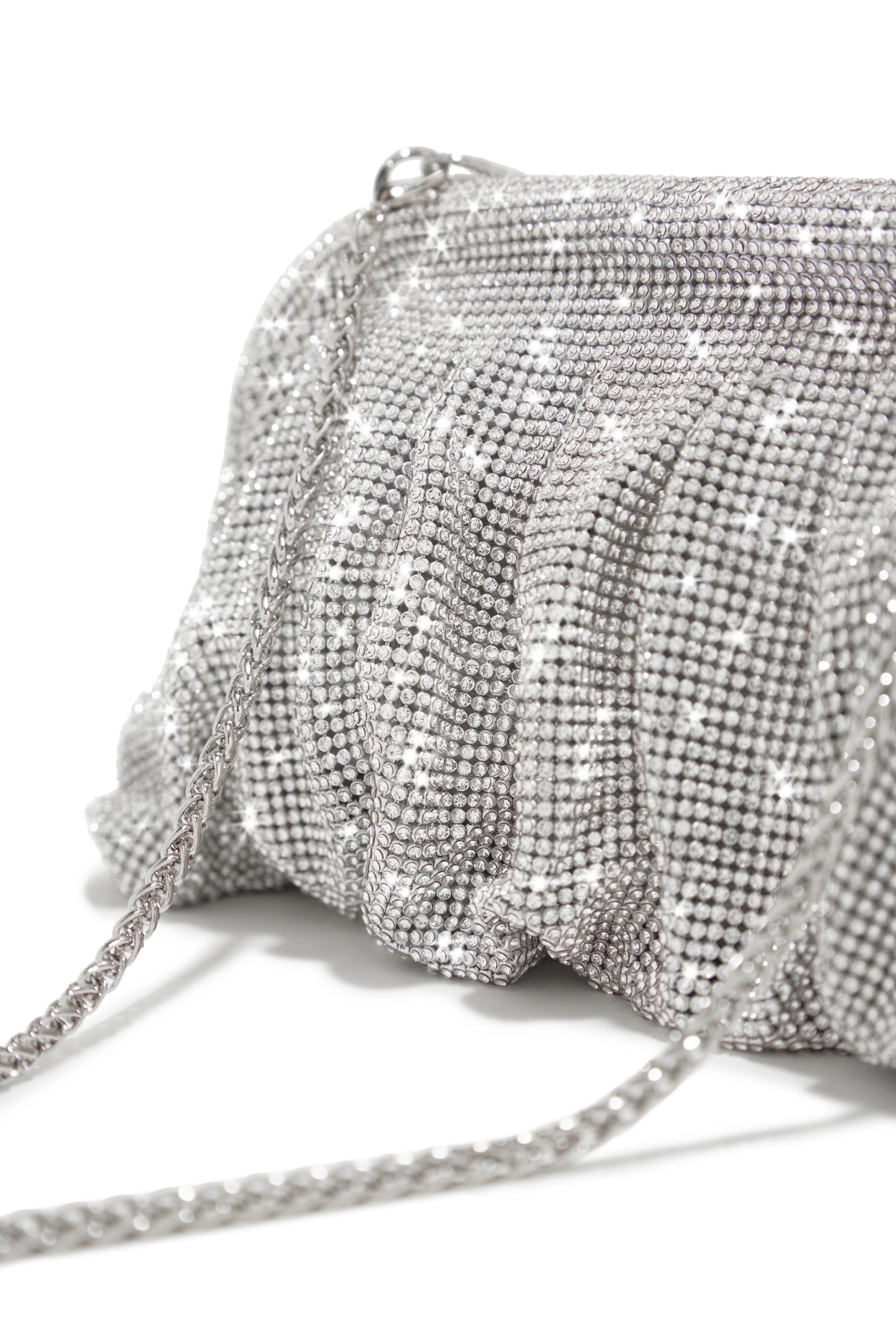 Gala Nights Fully Embellished Clutch Bag - Silver sold by Miss Lola product image thumbnail 5